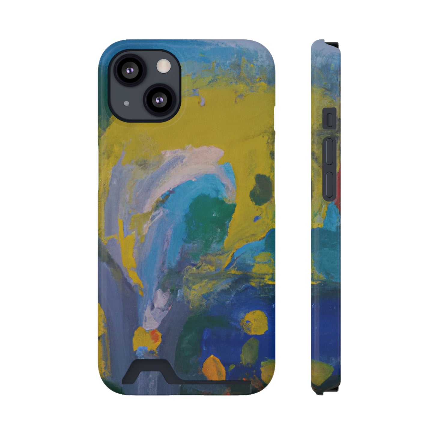 iPhone 13 and Samsung S21, S22 Cases with Card Holder Ft. Abstract Scoop