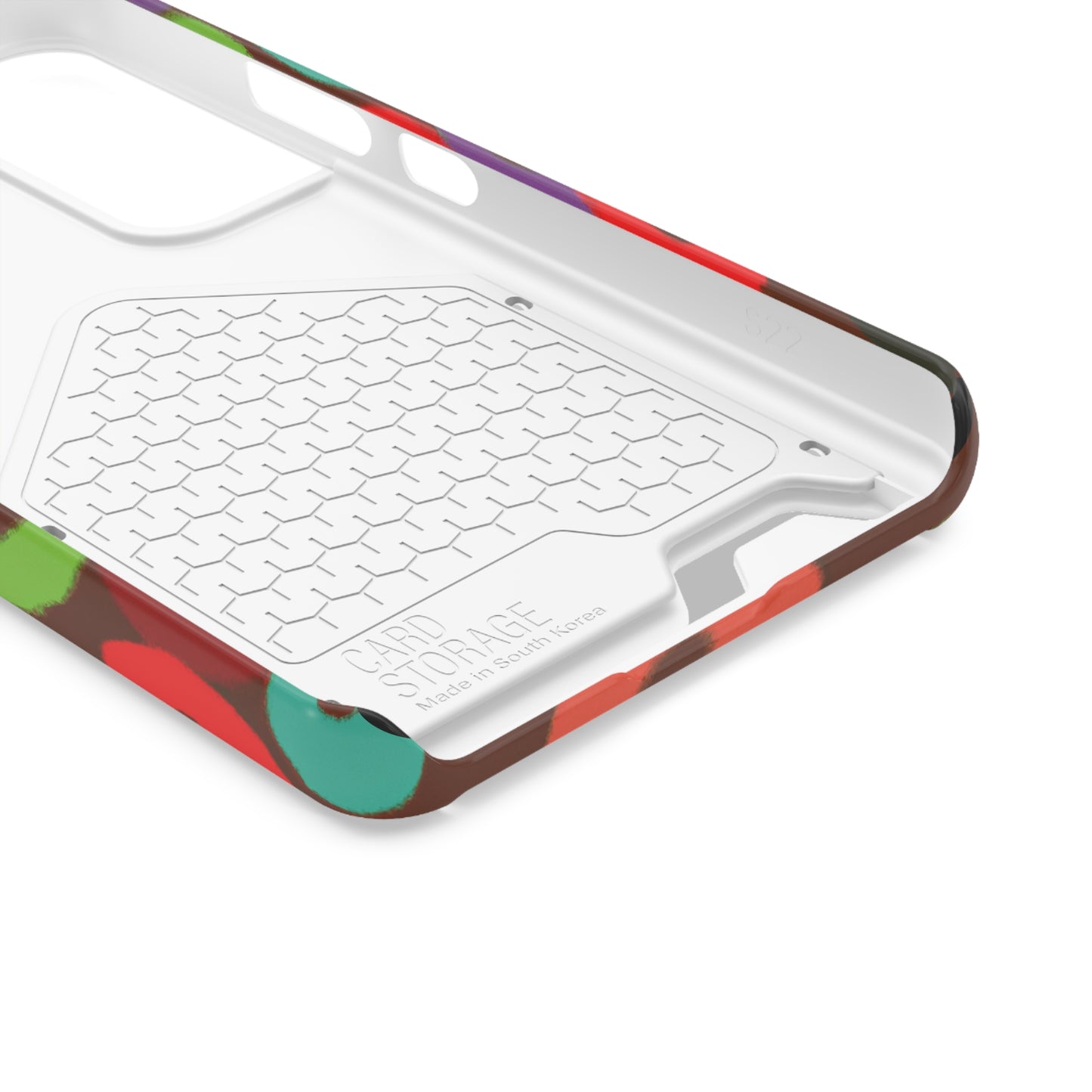 iPhone 13 and Samsung S21, S22 Cases with Card Holder Ft. Fruity Circles