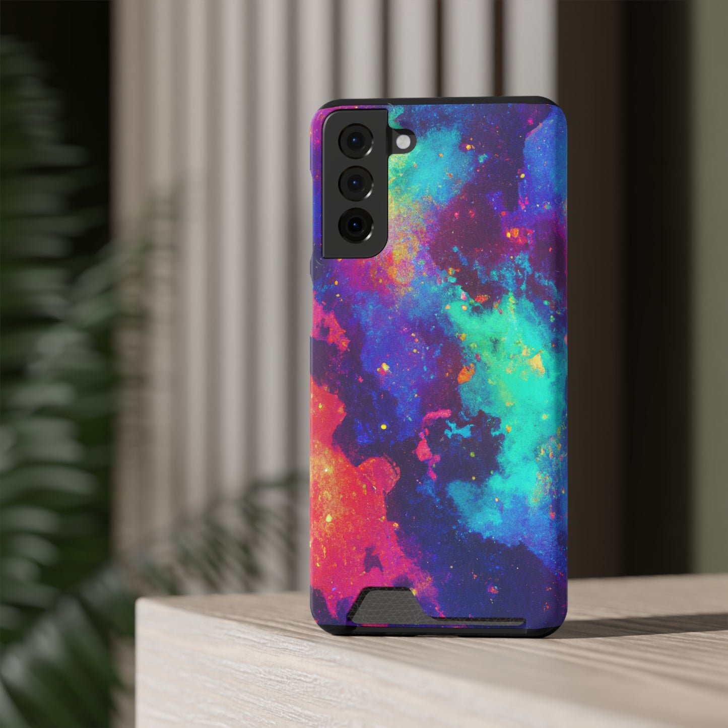 iPhone and Samsung Cases with Card Holder Ft. Abstract Space