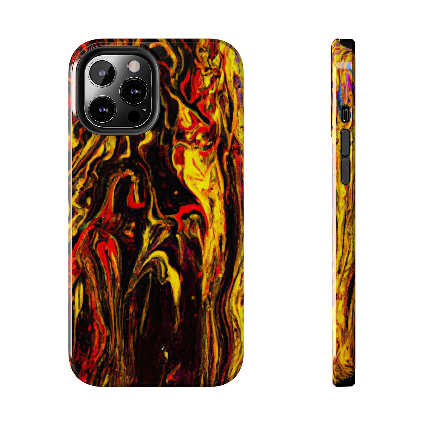 Tough Apple iPhone Case Ft. Abstract Black and Yellow