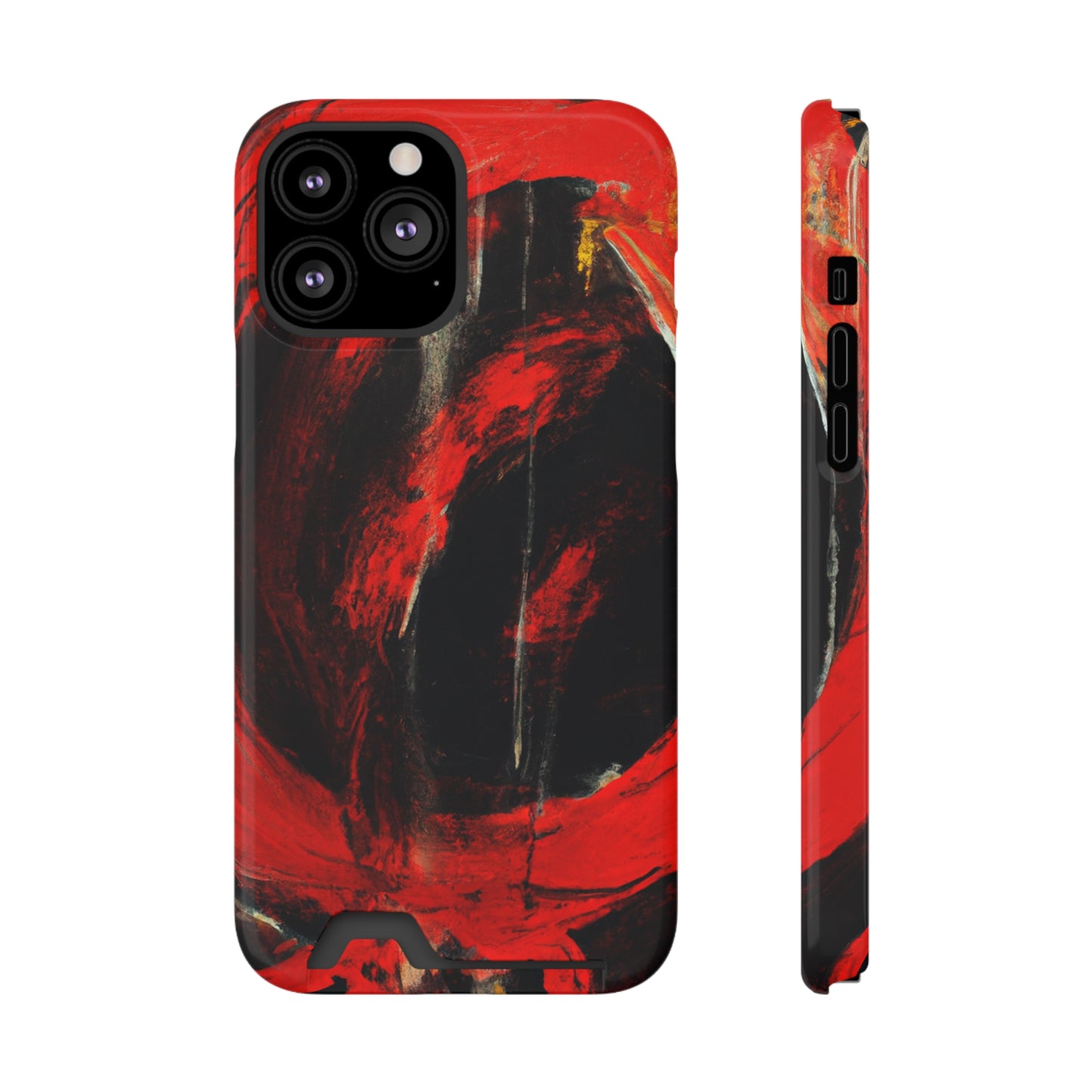 iPhone 13 and Samsung S21, S22 Cases with Card Holder Ft. Abstract Zero