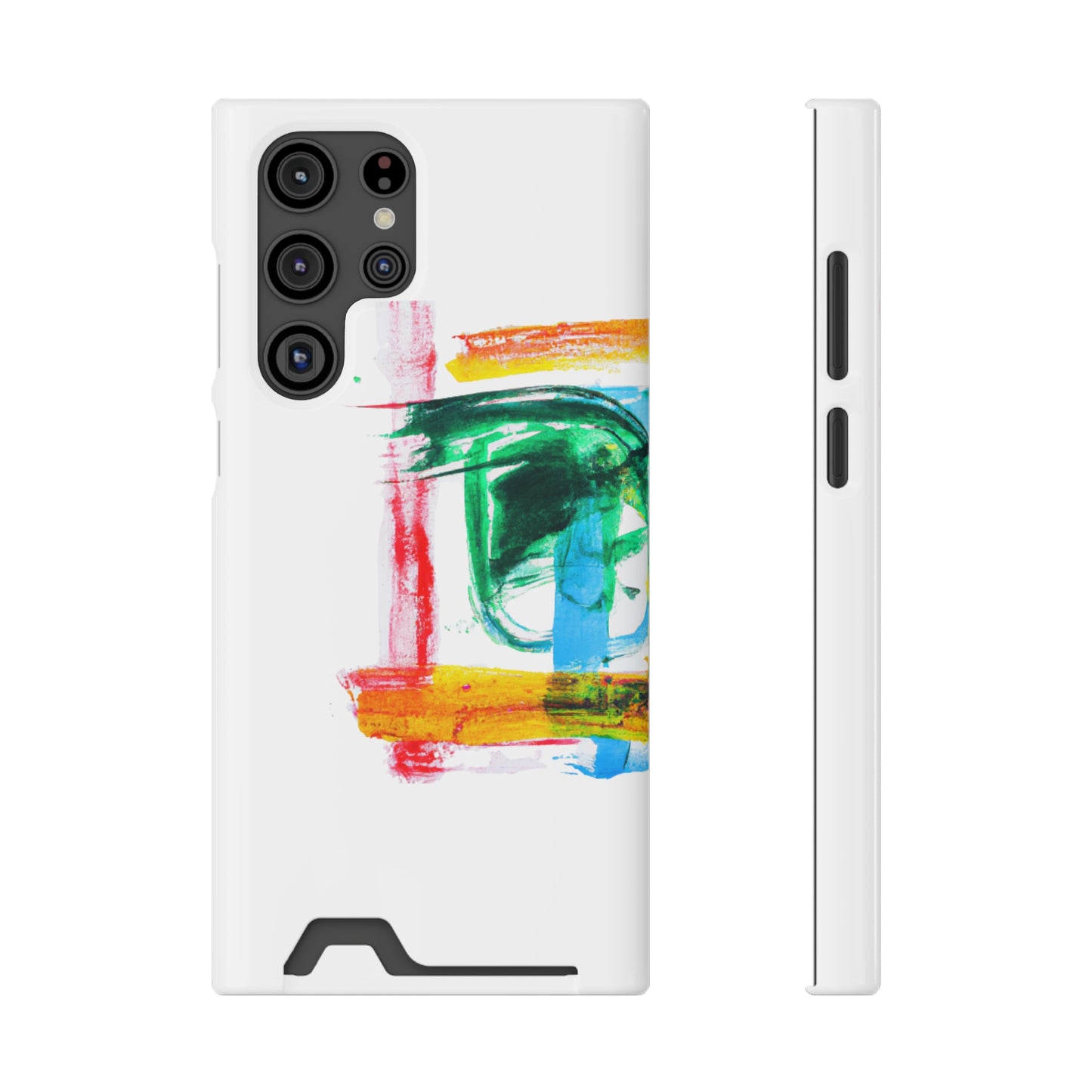 iPhone 13 and Samsung S21, S22 Cases with Card Holder Ft. Abstract Frame