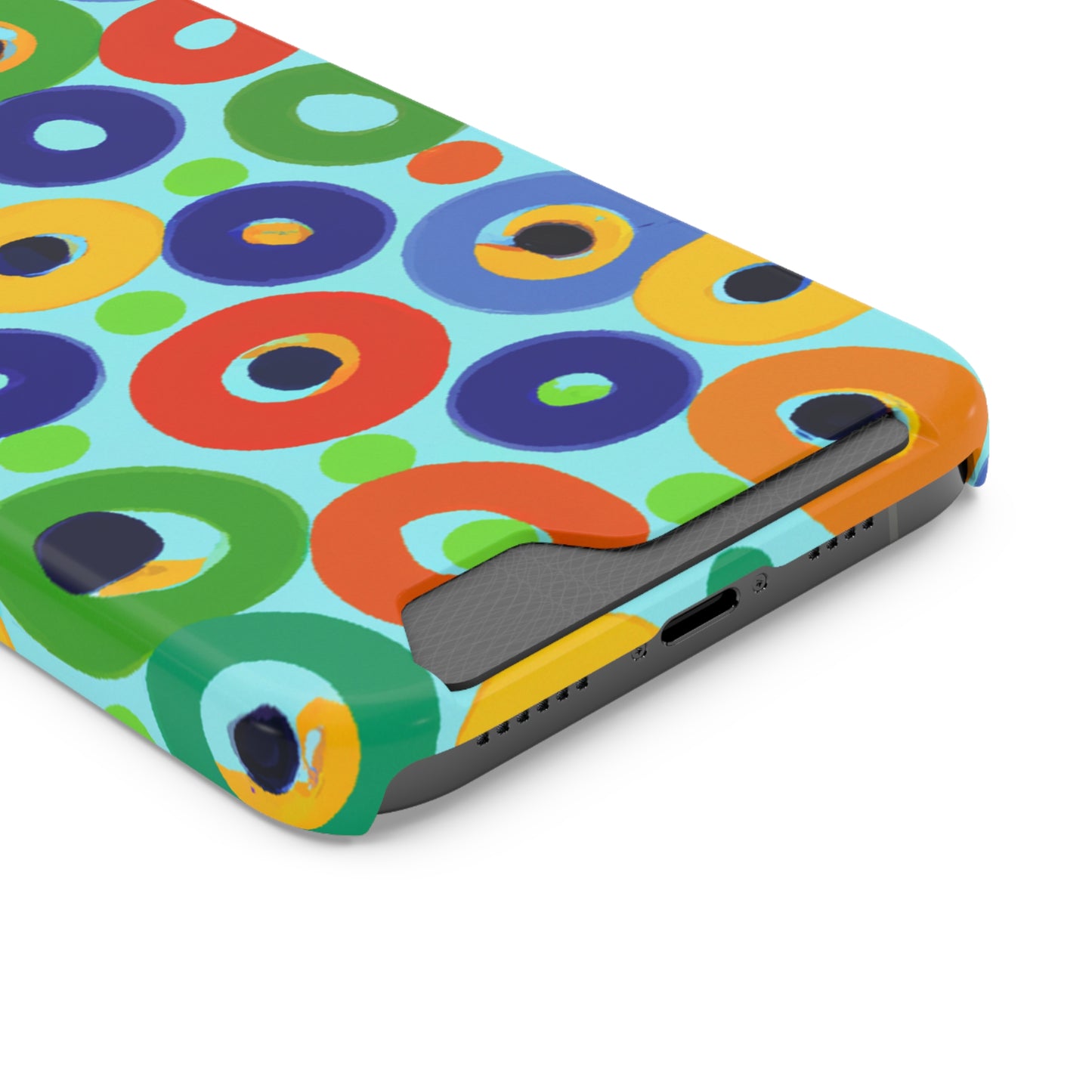 iPhone 13 and Samsung S21, S22 Cases with Card Holder Ft. Vivid Circles