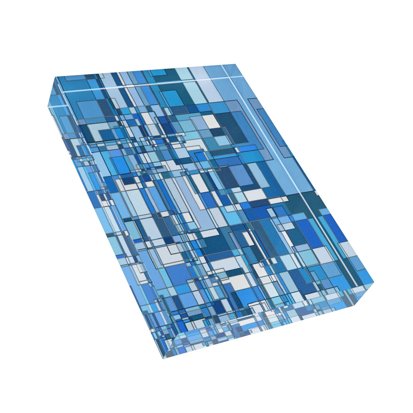 Geometric Blue Acrylic Photo Block
