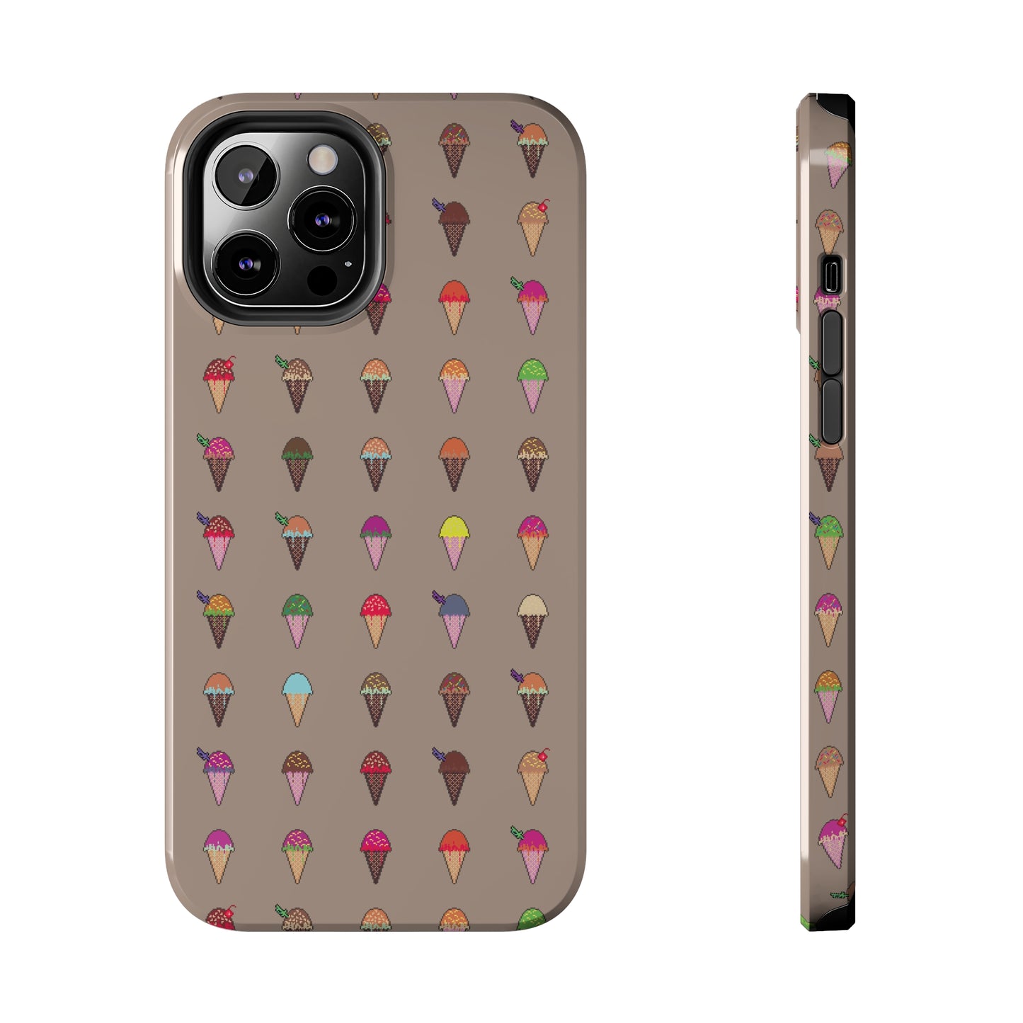 Tough Apple iPhone Case Ft. Pixel Ice Cream Cones