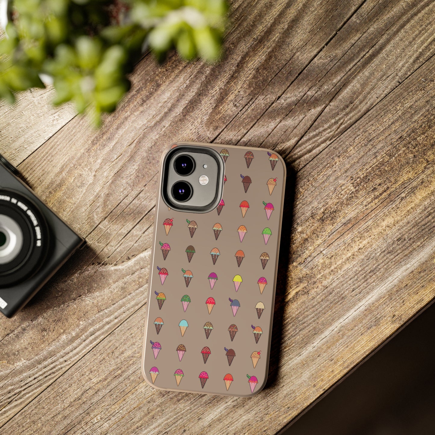 Tough Apple iPhone Case Ft. Pixel Ice Cream Cones