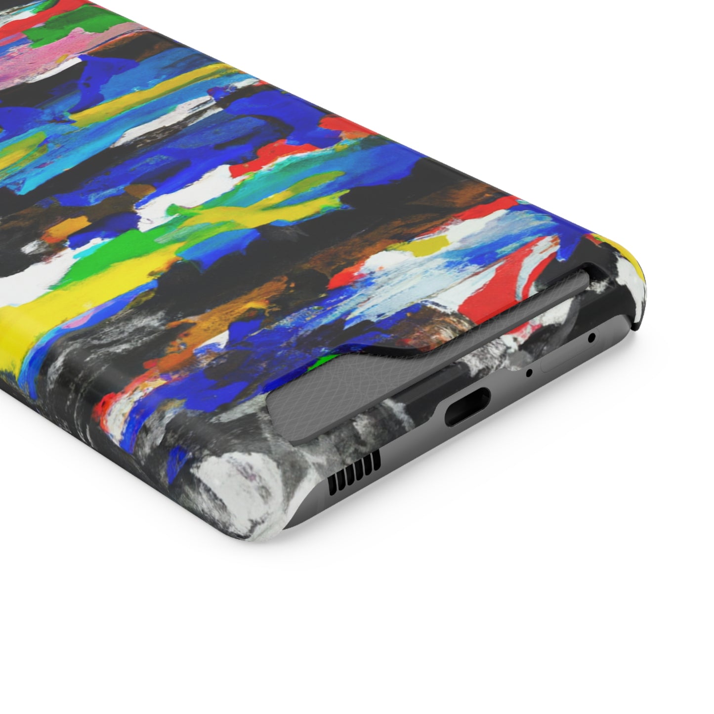 iPhone 13 and Samsung S21, S22 Cases with Card Holder Ft. Abstract Stripes