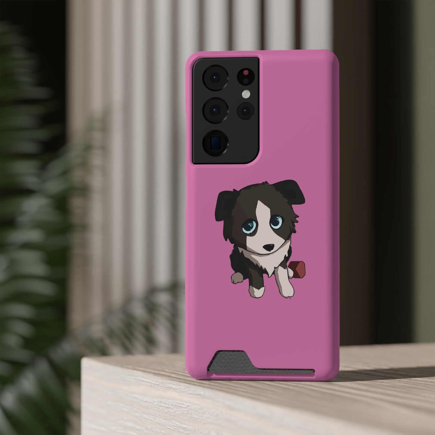 iPhone 13 and Samsung S21, S22 Cases with Card Holder Ft. Cute Pup
