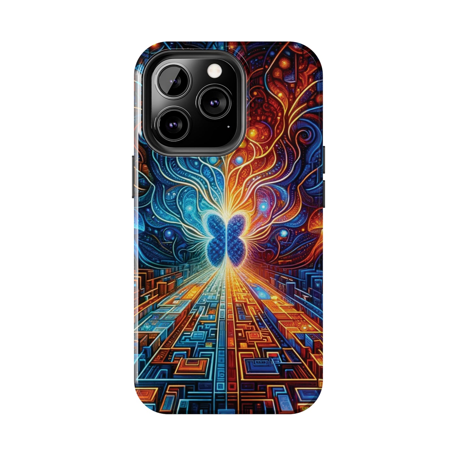 ToughDrop Apple iPhone Case Ft. Cyber Blue Butterfly