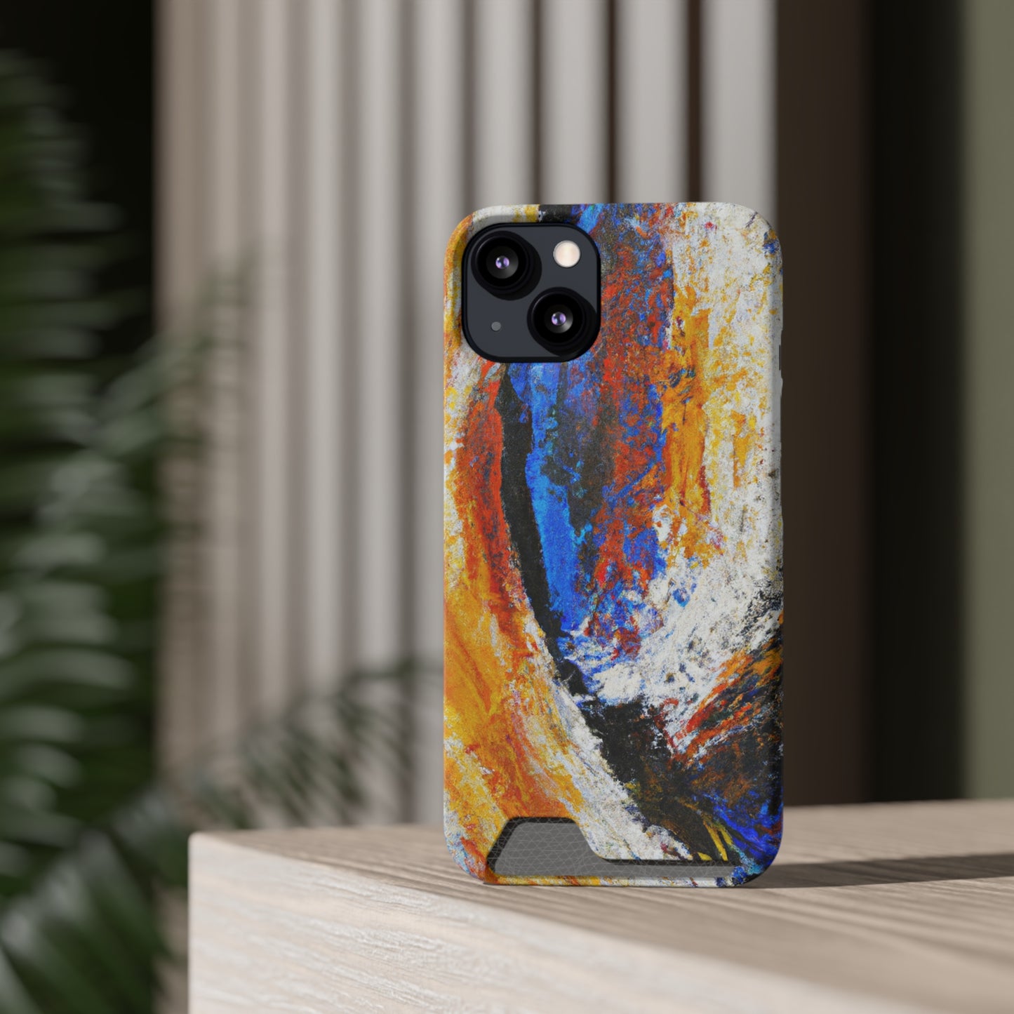 iPhone 13 and Samsung S21, S22 Cases with Card Holder Ft. Abstract Sand Wave
