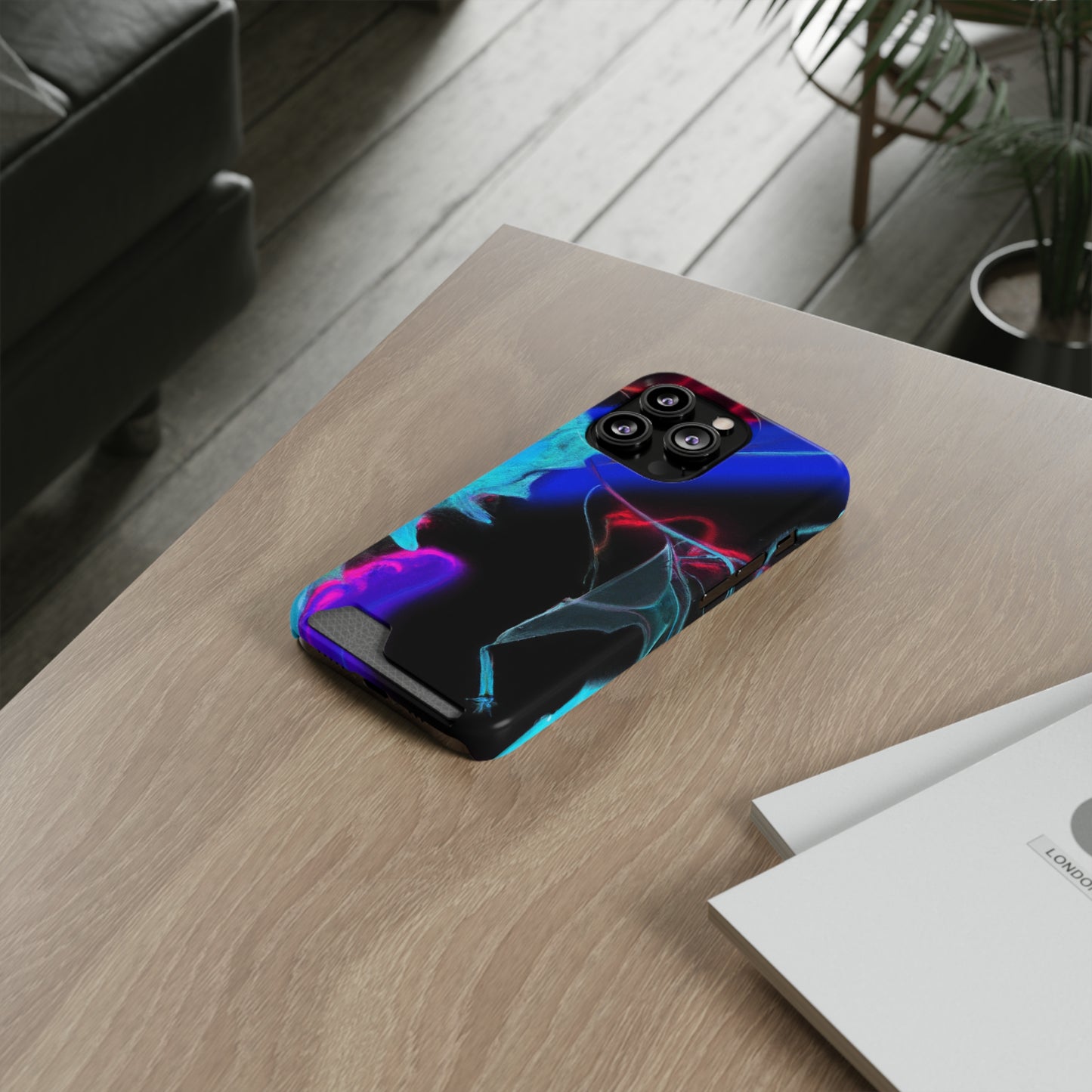 iPhone 13 and Samsung S21, S22 Cases with Card Holder Ft. Abstract Nova