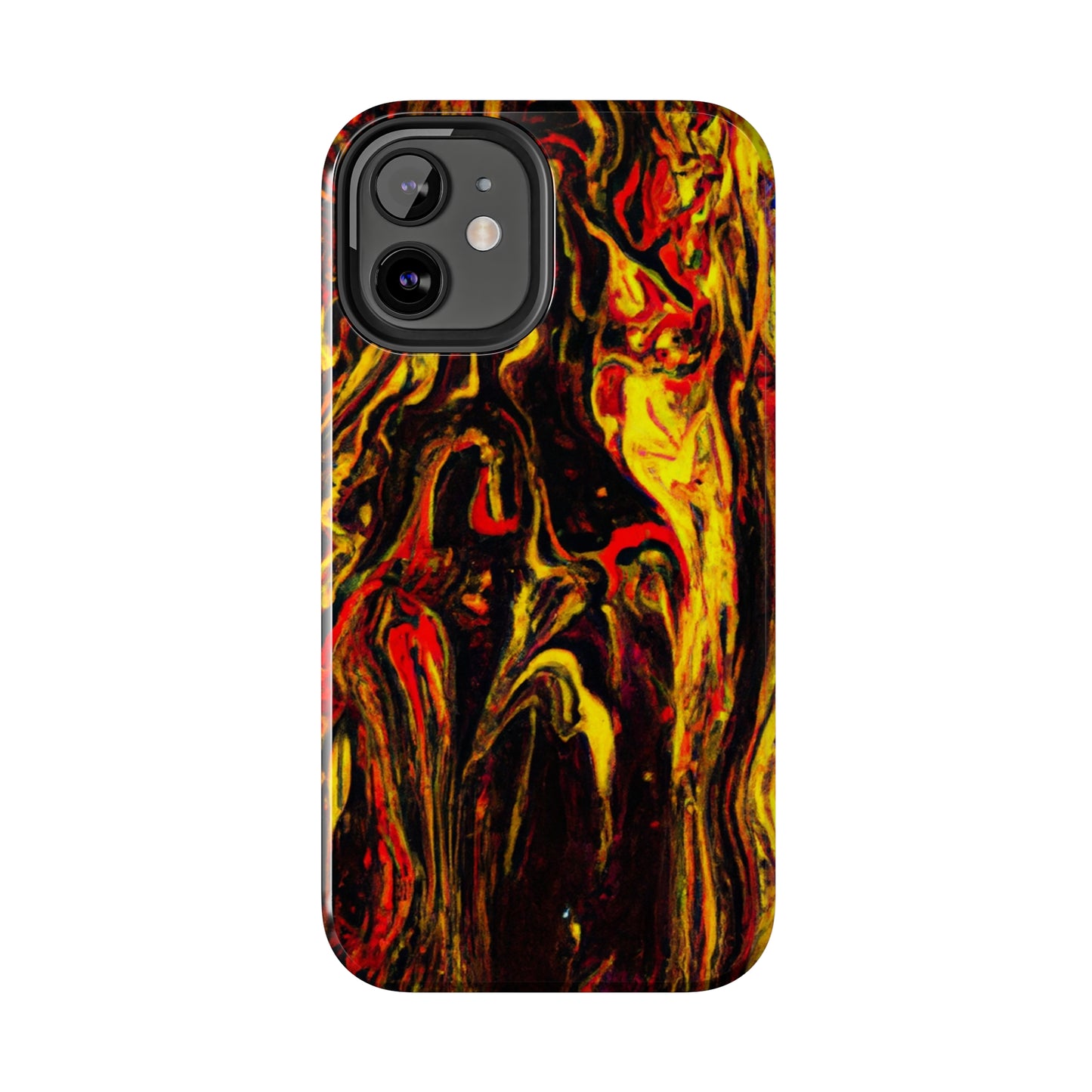 Tough Apple iPhone Case Ft. Abstract Black and Yellow