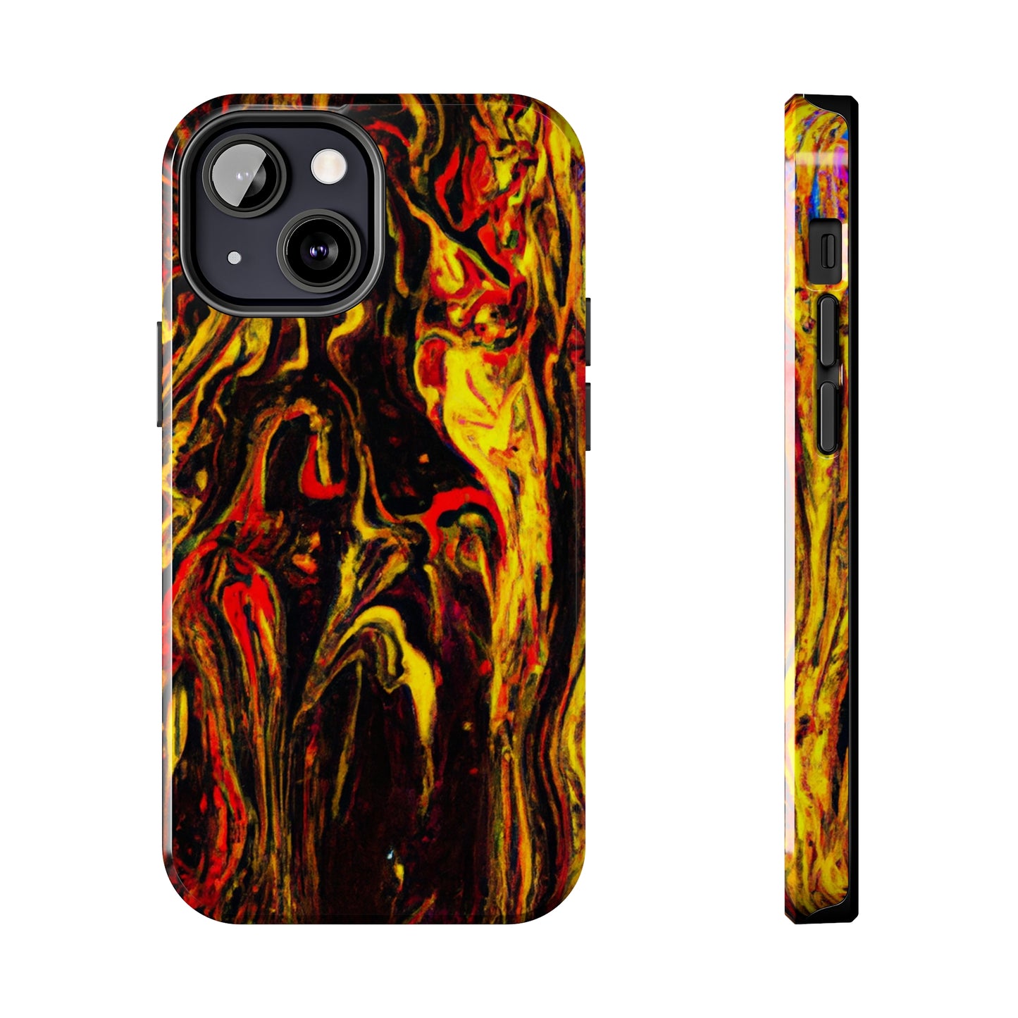Tough Apple iPhone Case Ft. Abstract Black and Yellow