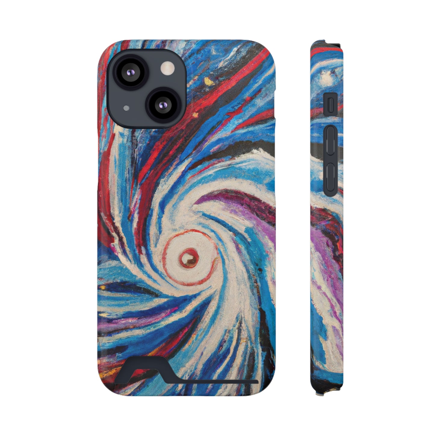iPhone 13 and Samsung S21, S22 Cases with Card Holder Ft. Abstract Vortex