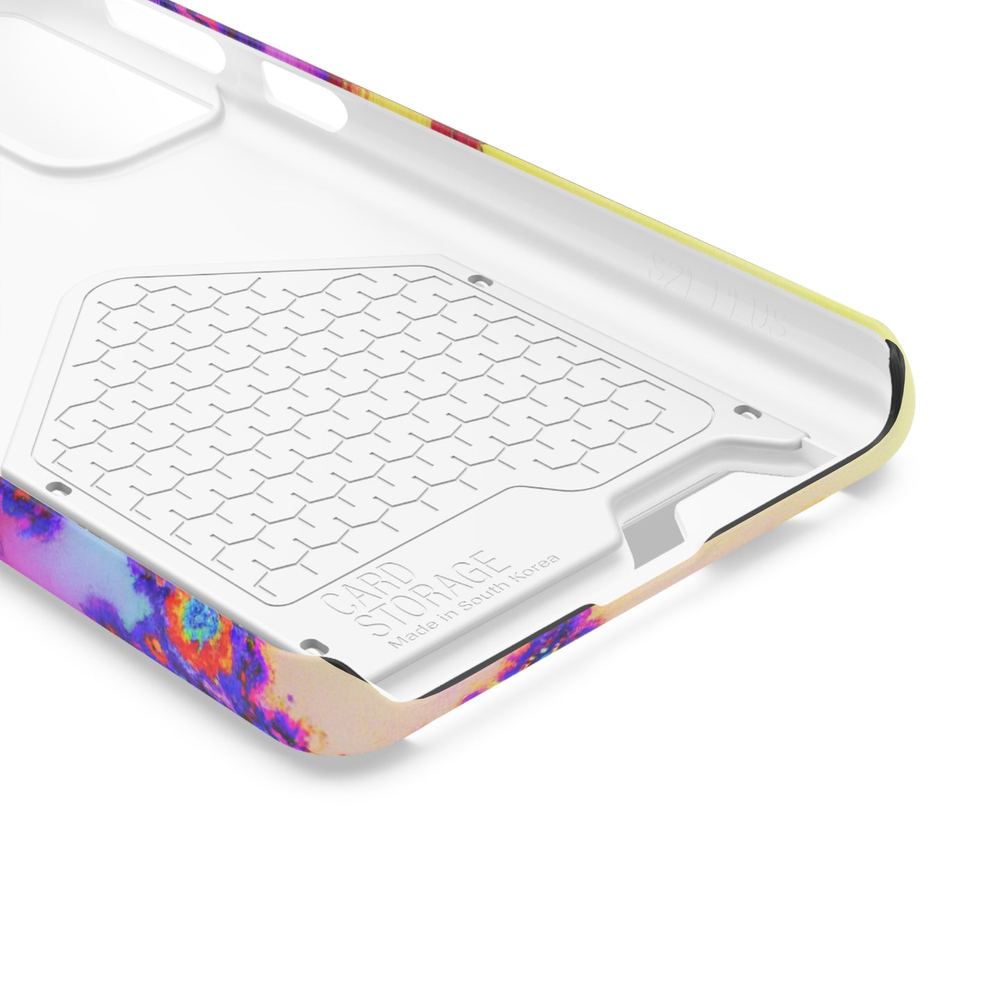 iPhone 13 and Samsung S21, S22 Cases with Card Holder Ft. Tie Dye Fractal