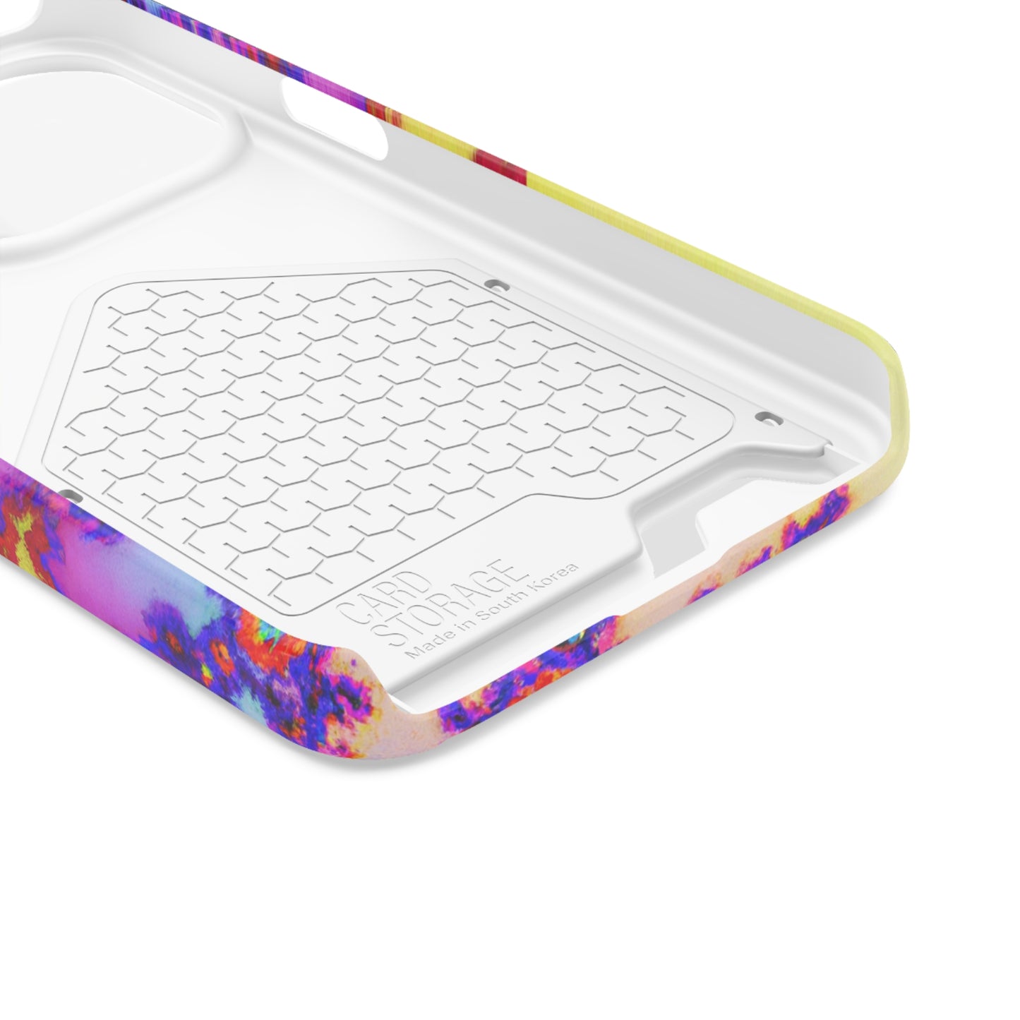 iPhone 13 and Samsung S21, S22 Cases with Card Holder Ft. Tie Dye Fractal