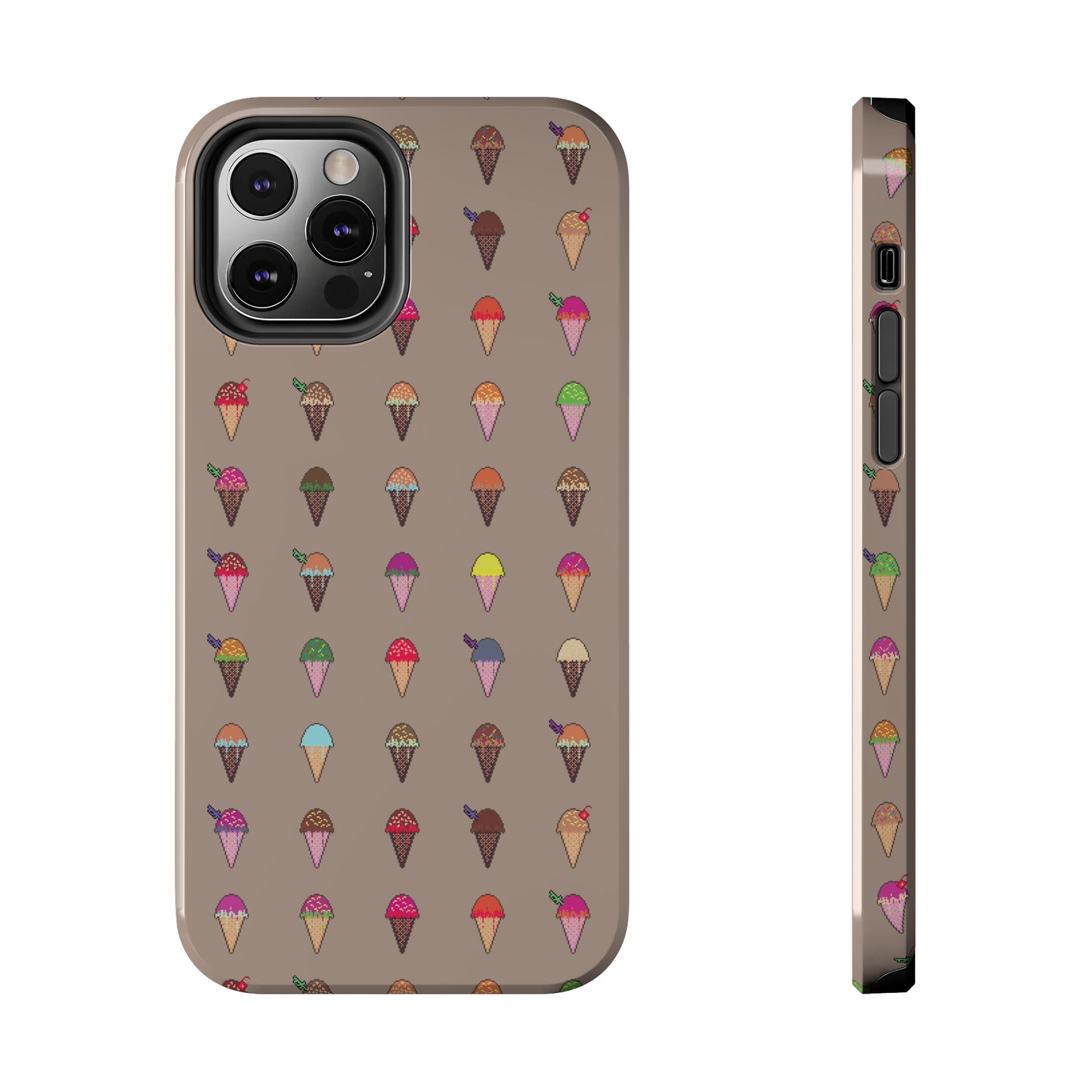 Tough Apple iPhone Case Ft. Pixel Ice Cream Cones