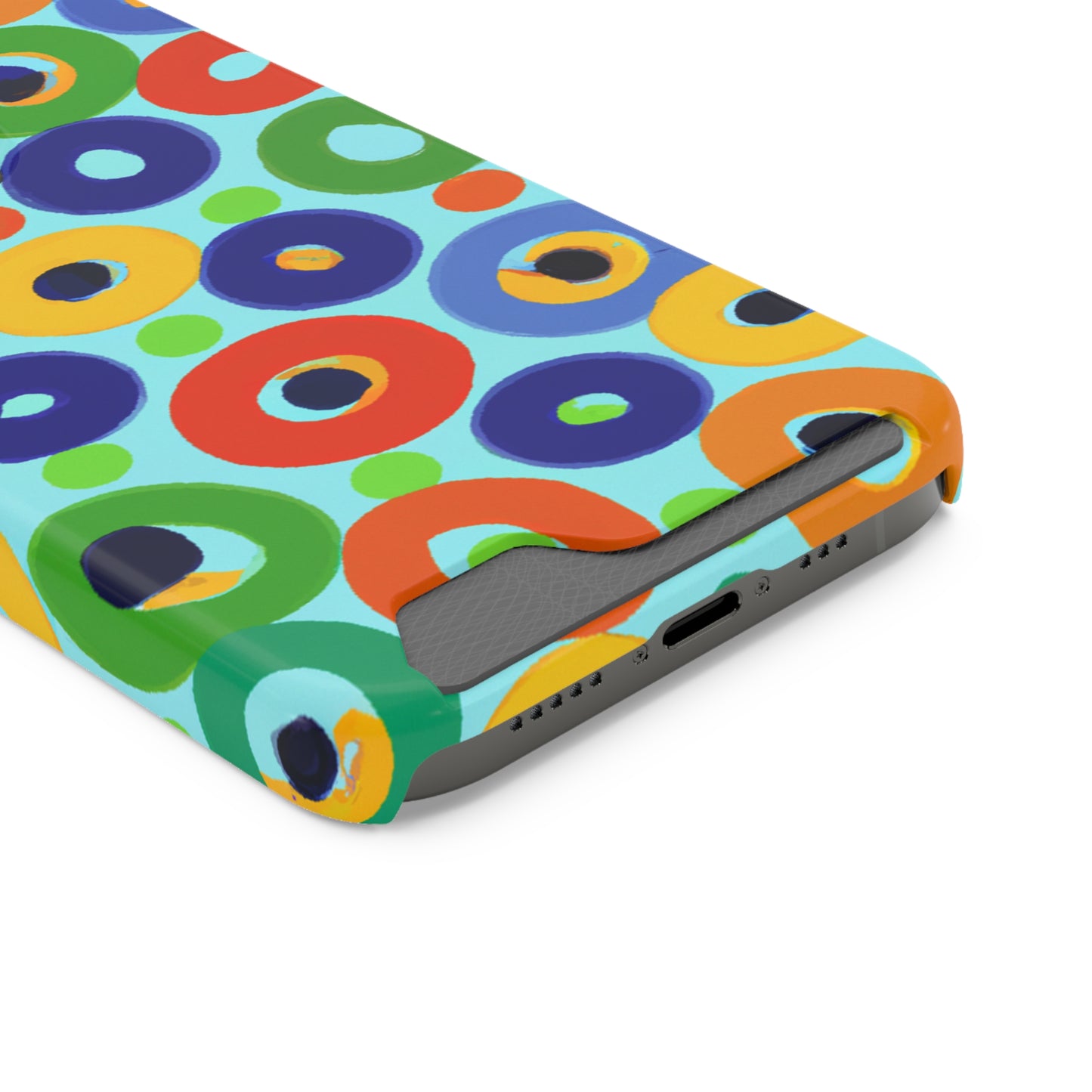iPhone 13 and Samsung S21, S22 Cases with Card Holder Ft. Vivid Circles