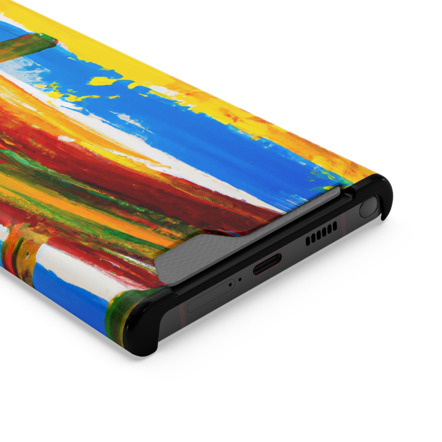 iPhone and Samsung Cases with Card Holder Ft. Abstract Boat