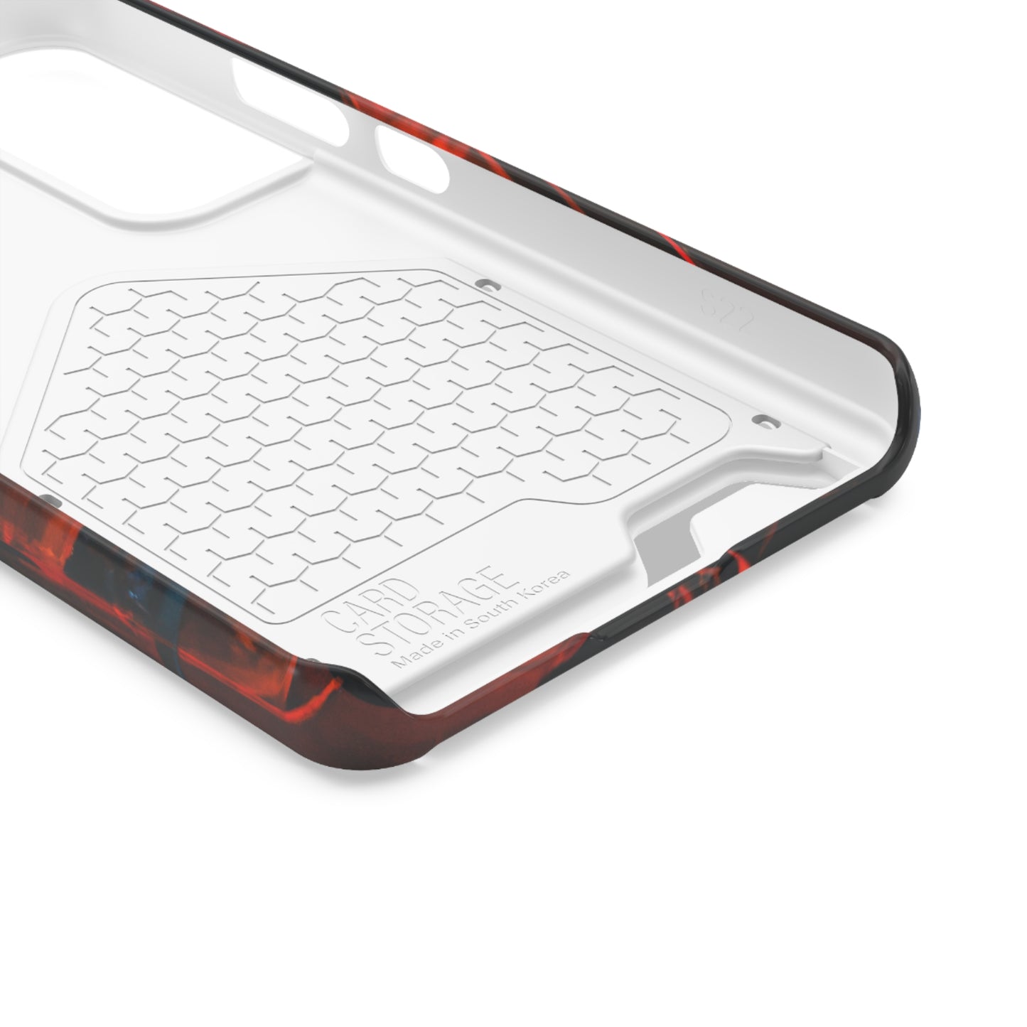 iPhone 13 and Samsung S21, S22 Cases with Card Holder Ft. Red Swipes