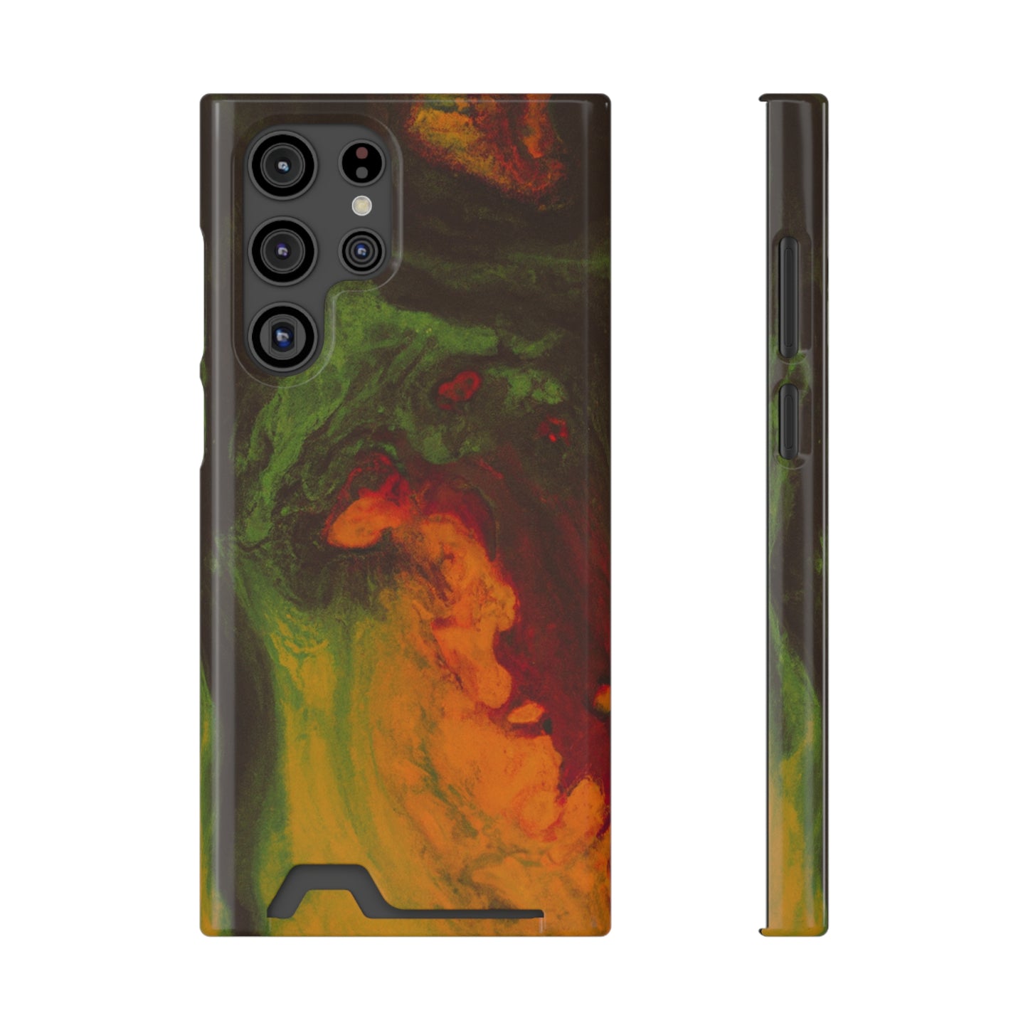 iPhone 13 and Samsung S21, S22 Cases with Card Holder Ft. Abstract Gas Giant