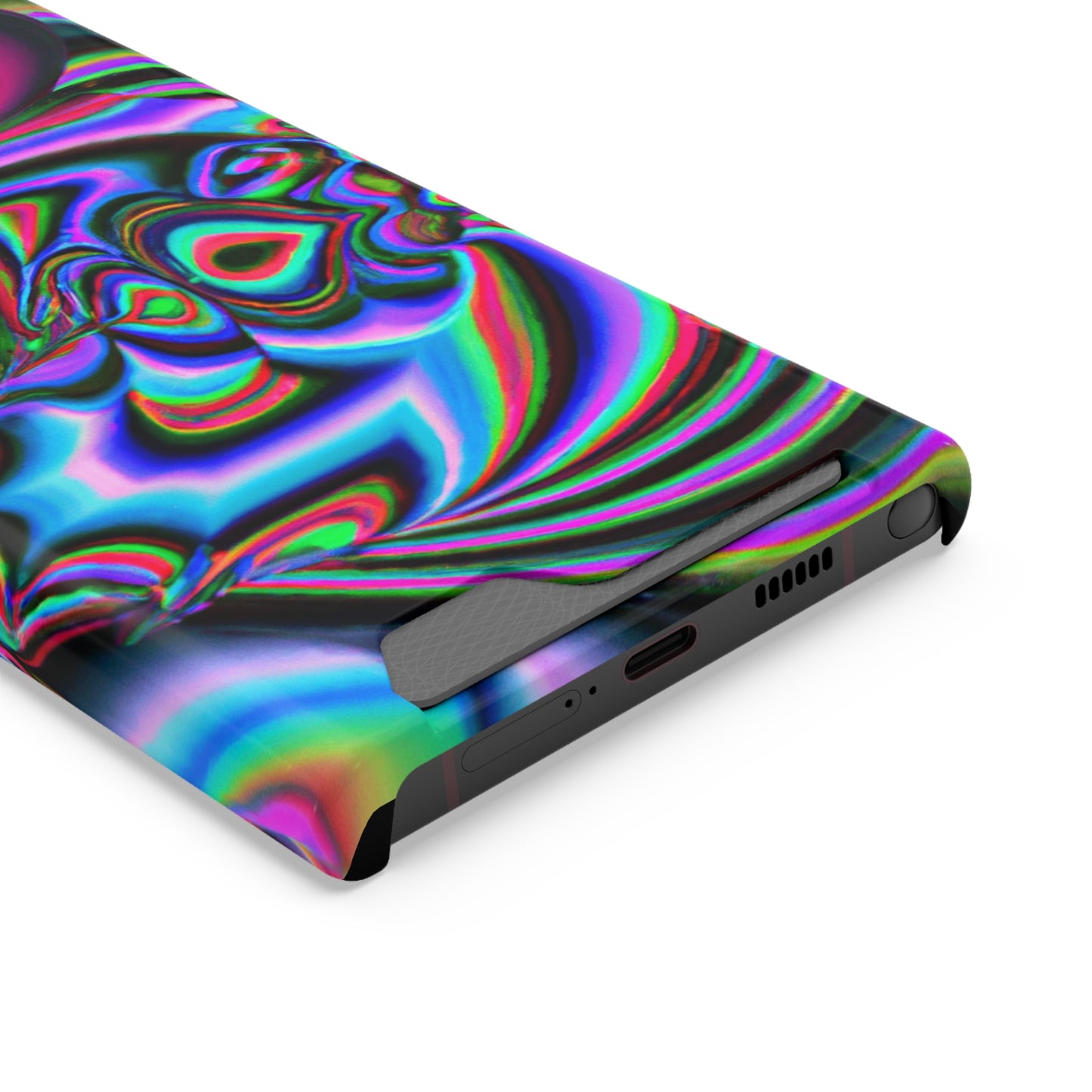 iPhone 13 and Samsung S21, S22 Cases with Card Holder Ft. Abstract Time