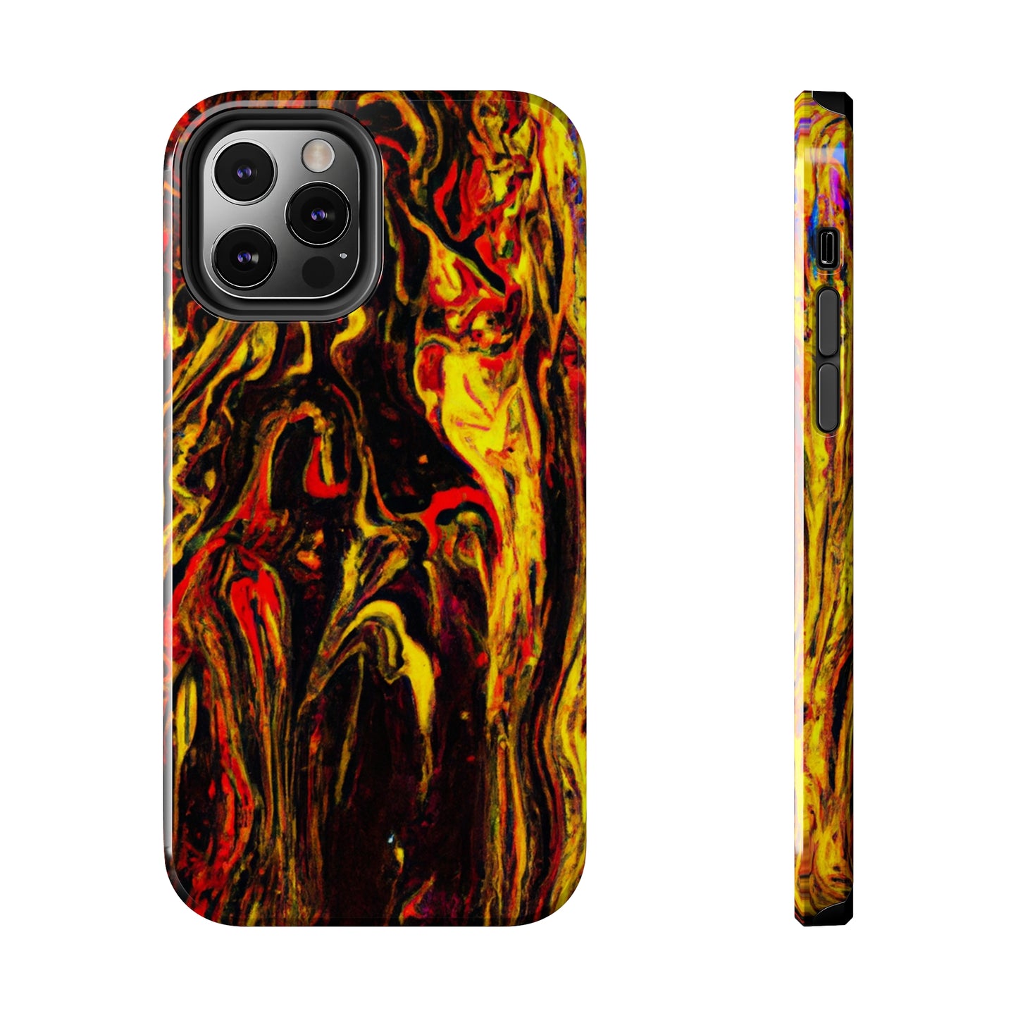 Tough Apple iPhone Case Ft. Abstract Black and Yellow
