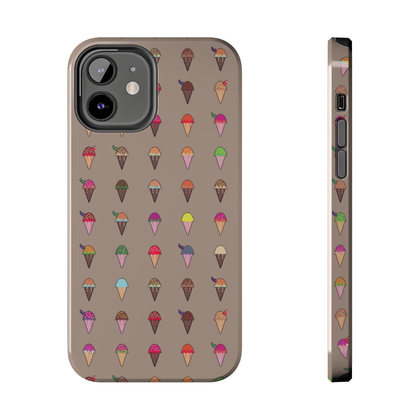 Tough Apple iPhone Case Ft. Pixel Ice Cream Cones