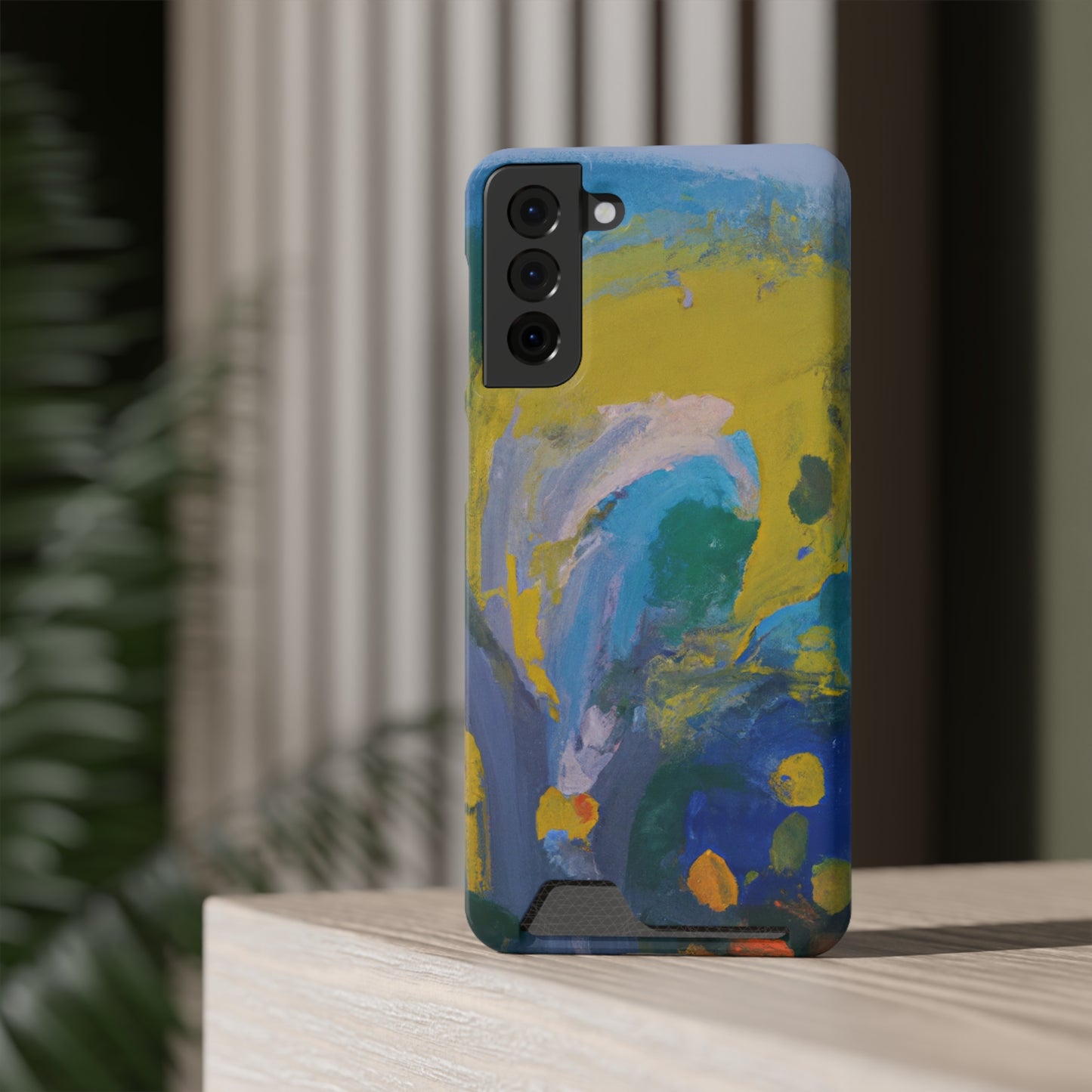 iPhone 13 and Samsung S21, S22 Cases with Card Holder Ft. Abstract Scoop