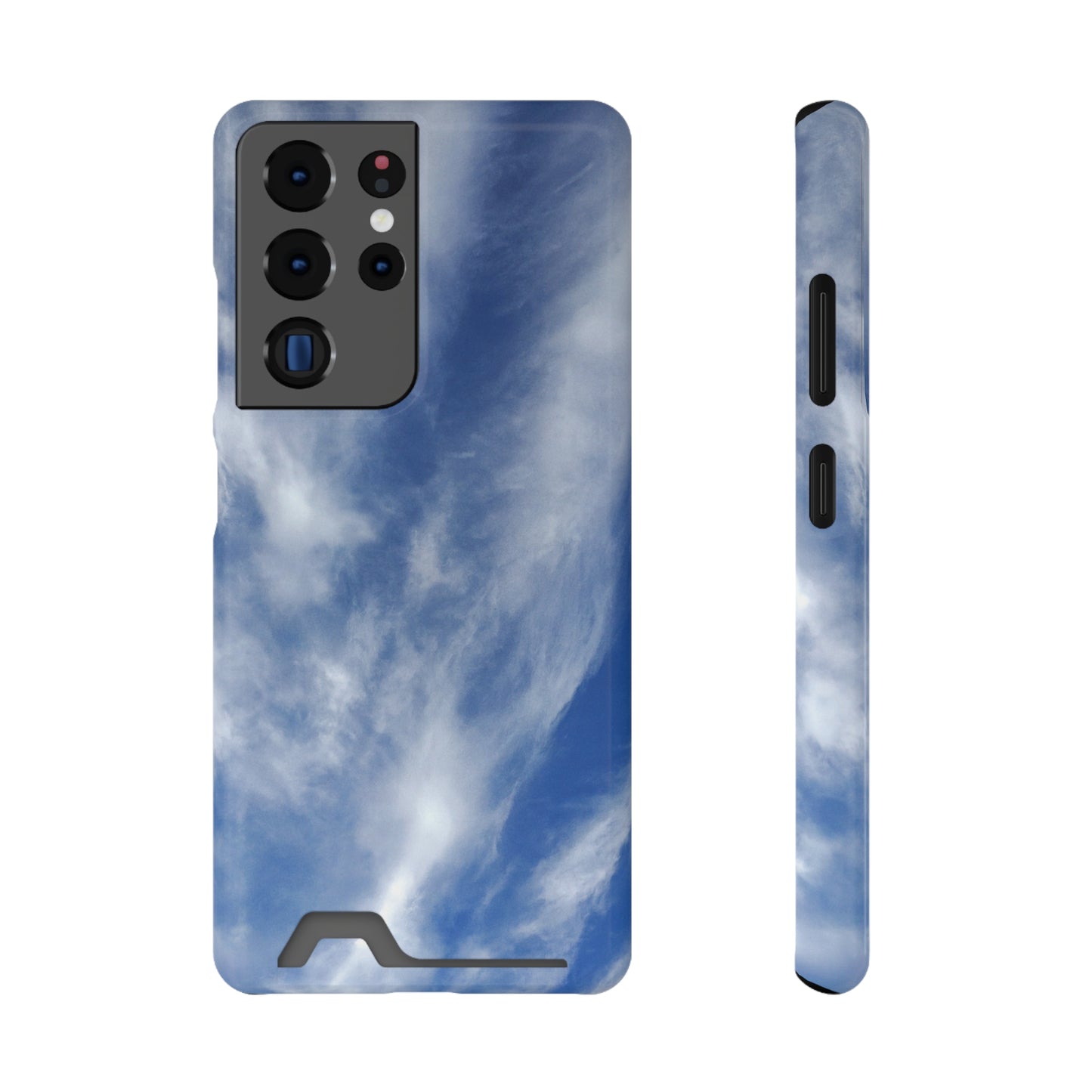 iPhone 13 and Samsung S21, S22 Cases with Card Holder Ft. Clouds