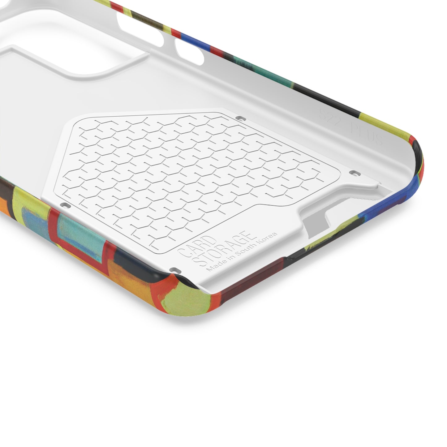 iPhone 13 and Samsung S21, S22 Cases with Card Holder Ft. Abstract Squares