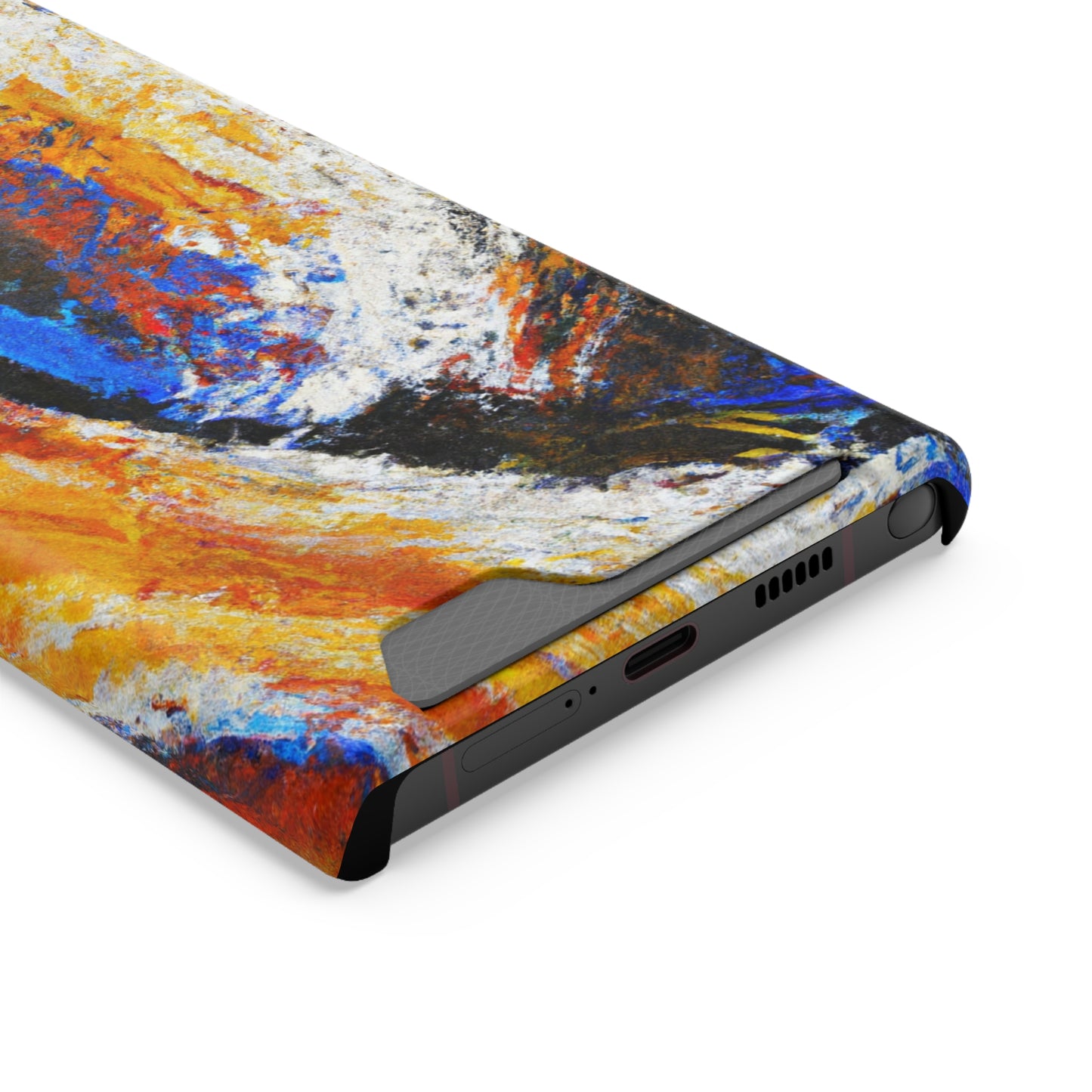 iPhone 13 and Samsung S21, S22 Cases with Card Holder Ft. Abstract Sand Wave