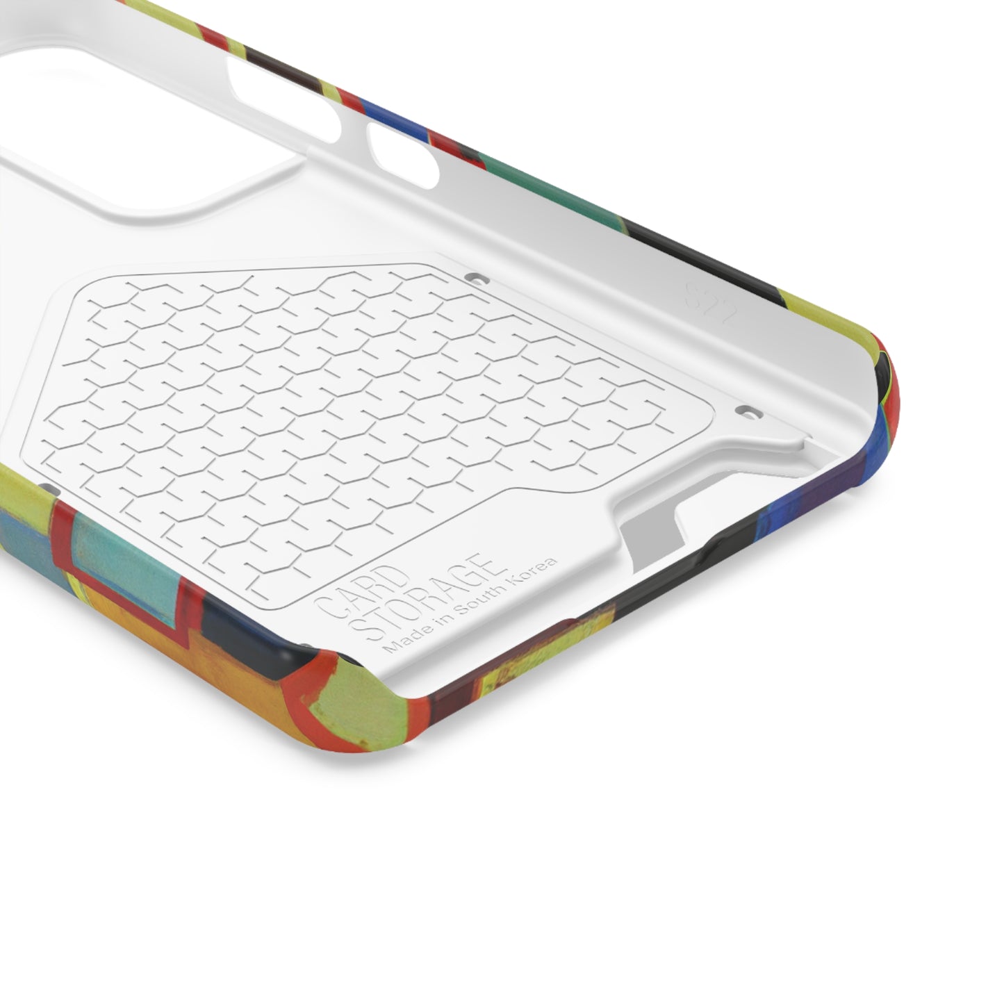 iPhone 13 and Samsung S21, S22 Cases with Card Holder Ft. Abstract Squares