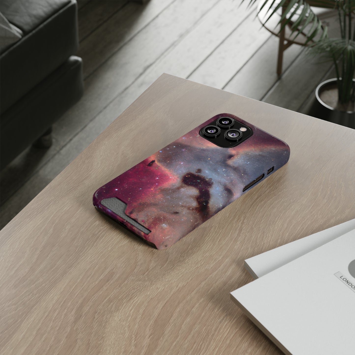 iPhone 13 and Samsung S21, S22 Cases with Card Holder Ft. Nebula