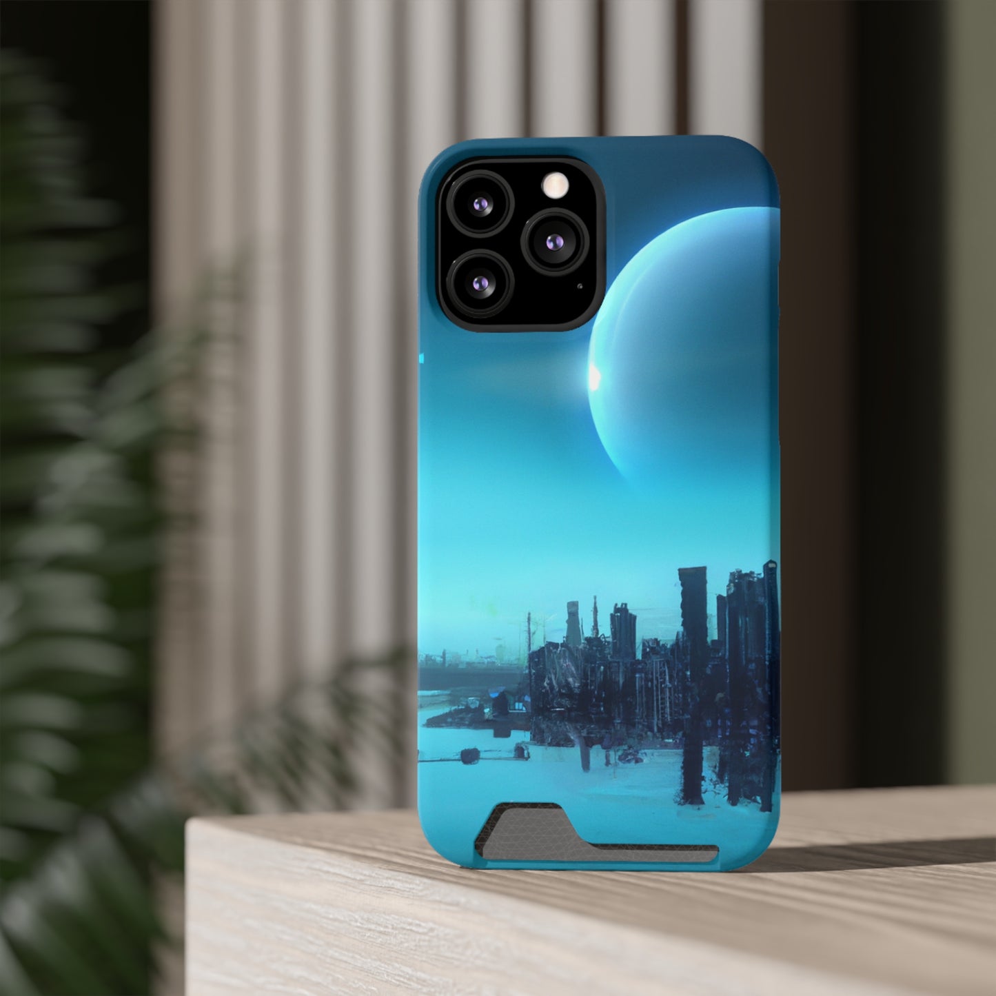 iPhone 13 and Samsung S21, S22 Cases with Card Holder Ft. Alien City