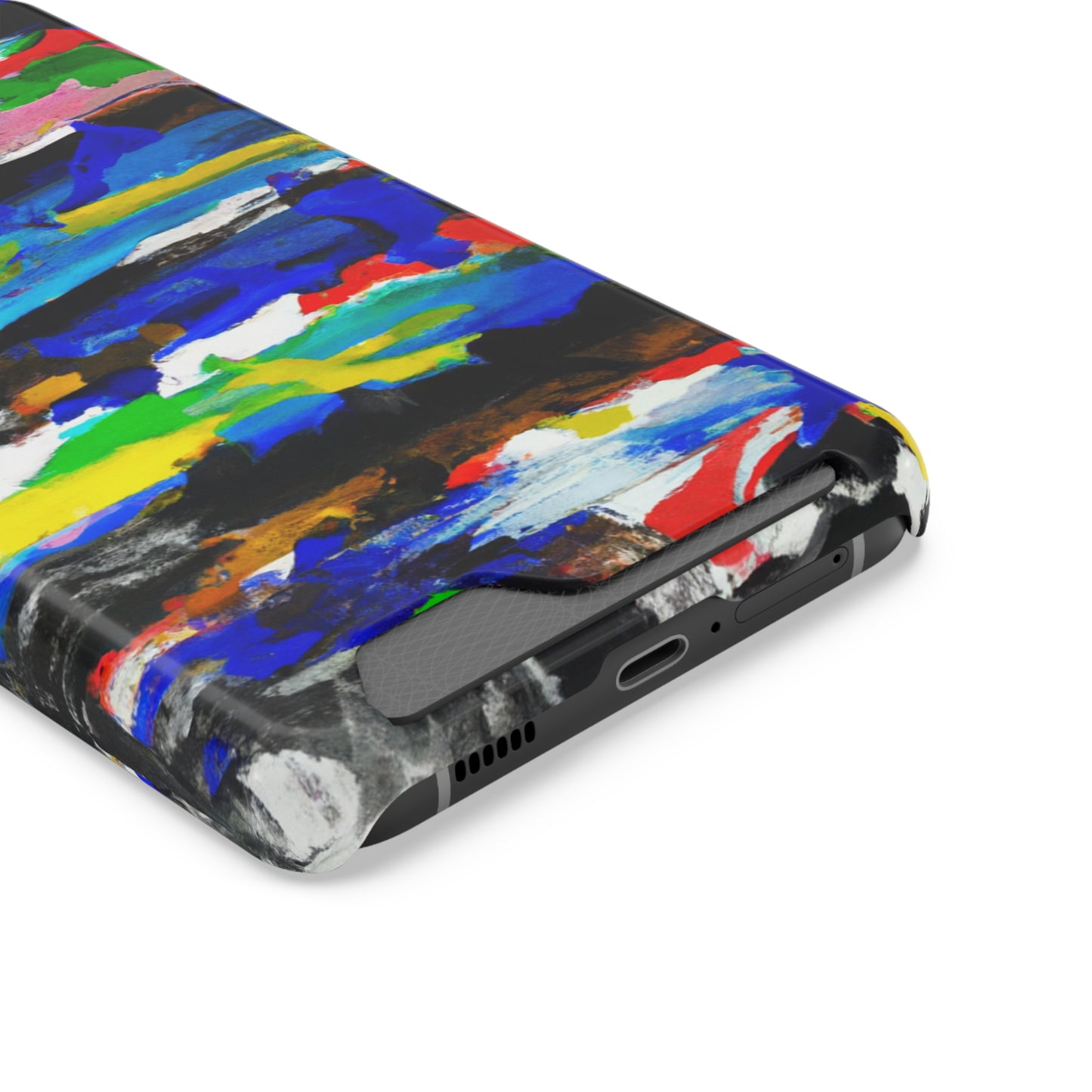 iPhone 13 and Samsung S21, S22 Cases with Card Holder Ft. Abstract Stripes
