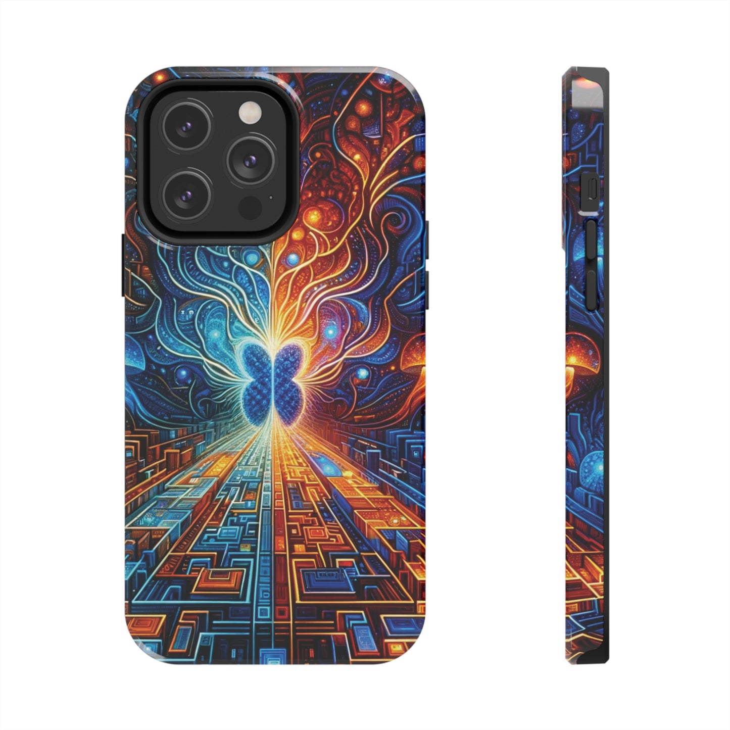 ToughDrop Apple iPhone Case Ft. Cyber Blue Butterfly