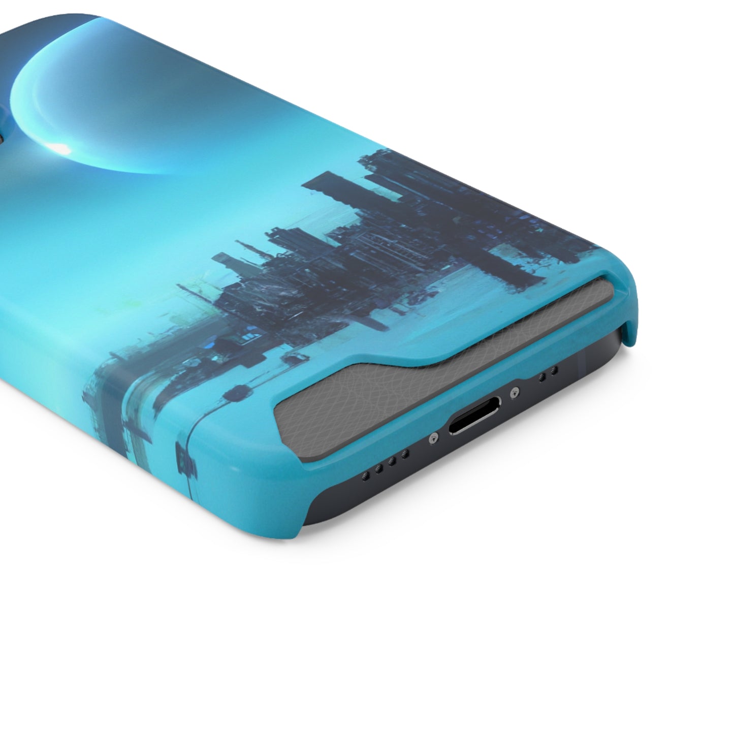 iPhone 13 and Samsung S21, S22 Cases with Card Holder Ft. Alien City