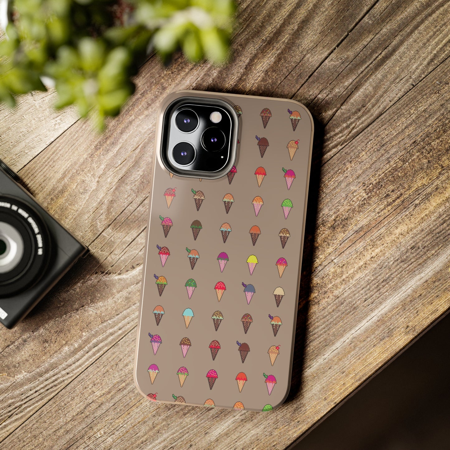 Tough Apple iPhone Case Ft. Pixel Ice Cream Cones