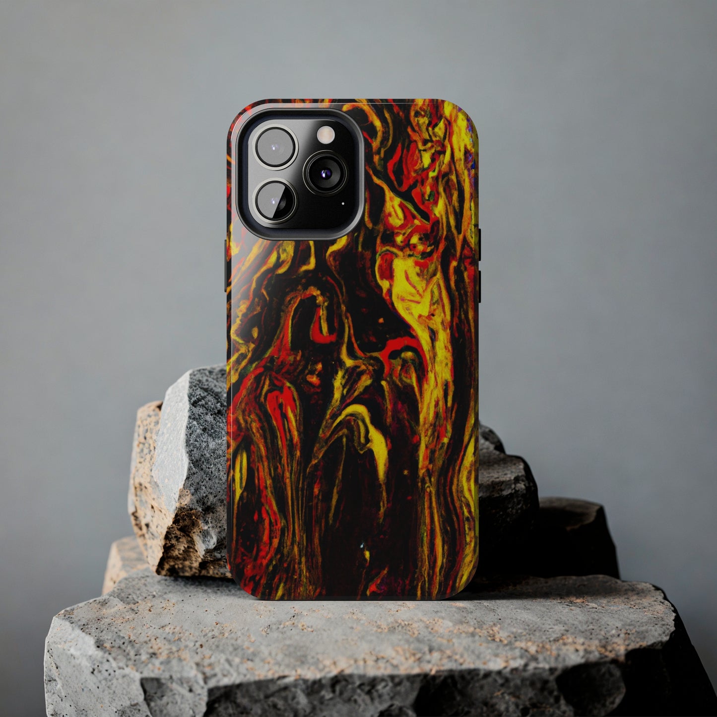 Tough Apple iPhone Case Ft. Abstract Black and Yellow