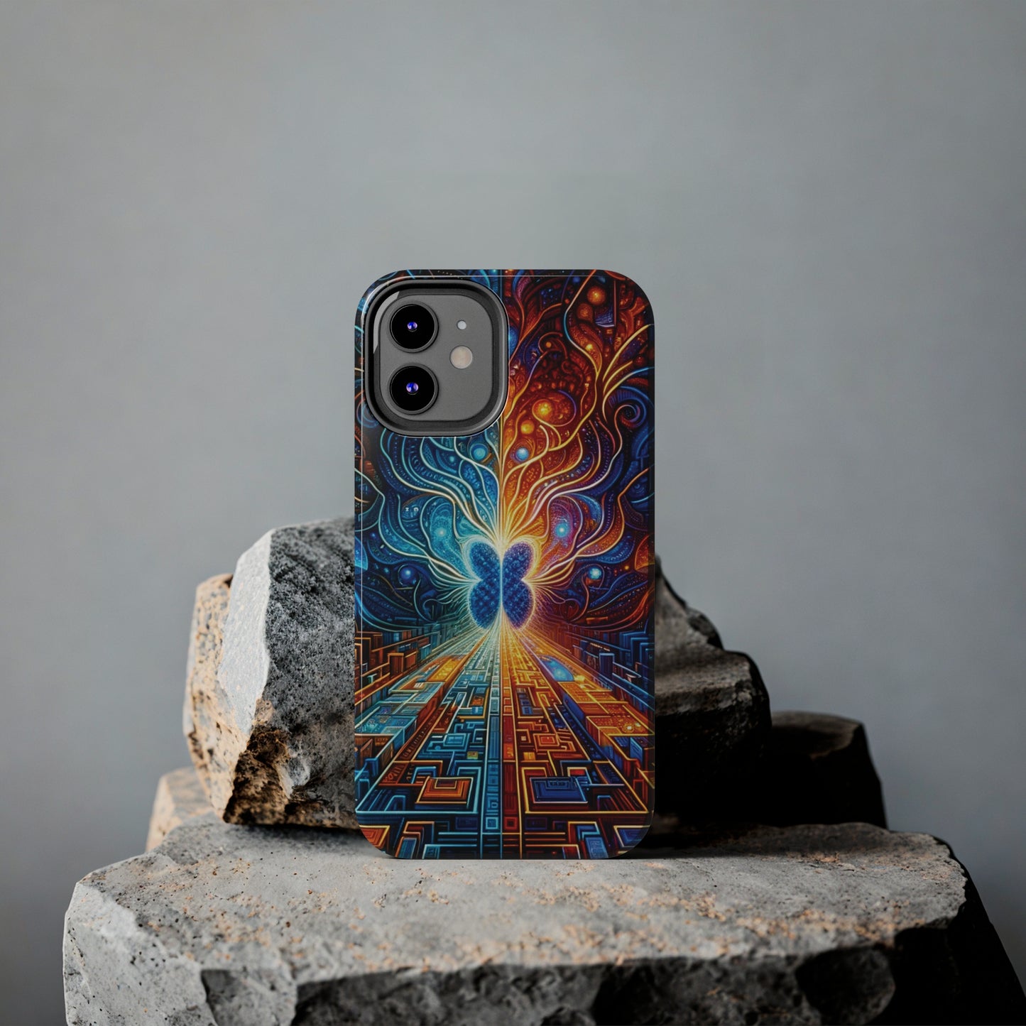 ToughDrop Apple iPhone Case Ft. Cyber Blue Butterfly