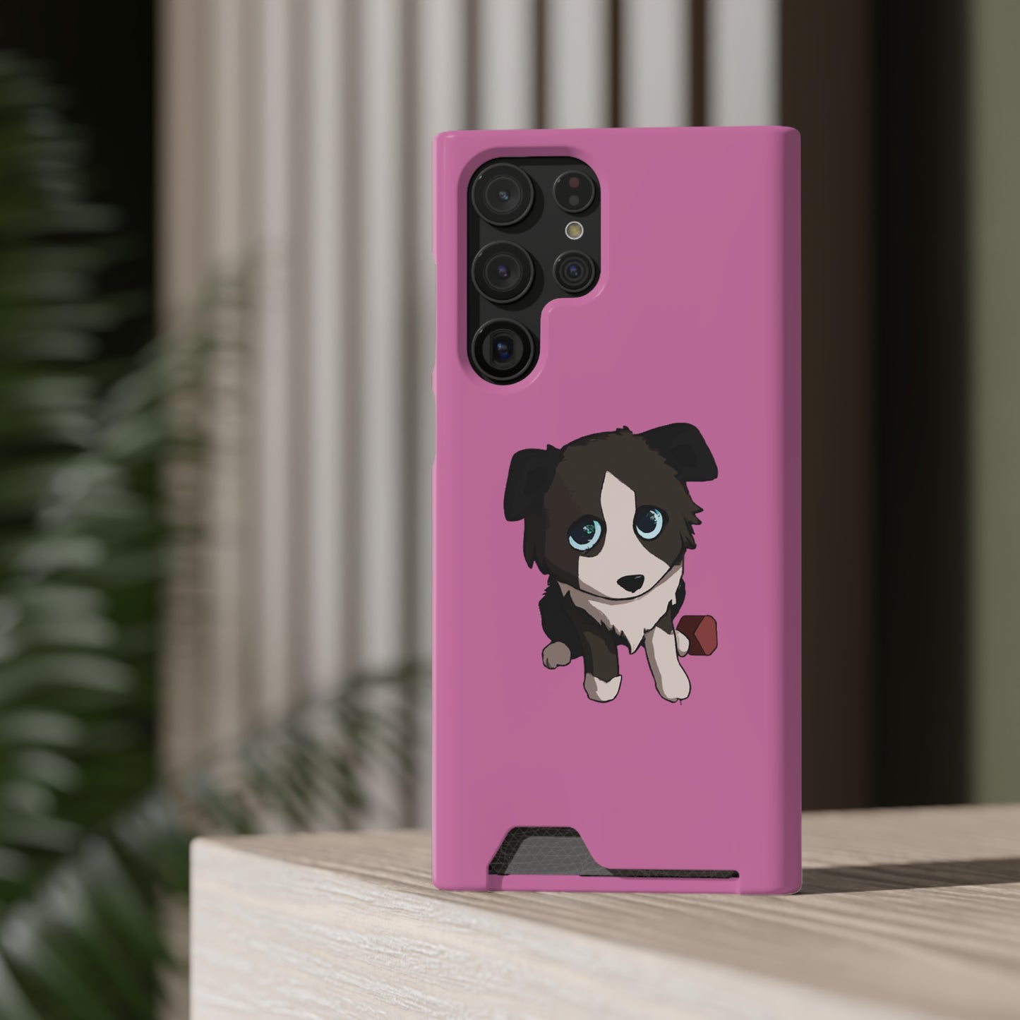 iPhone 13 and Samsung S21, S22 Cases with Card Holder Ft. Cute Pup