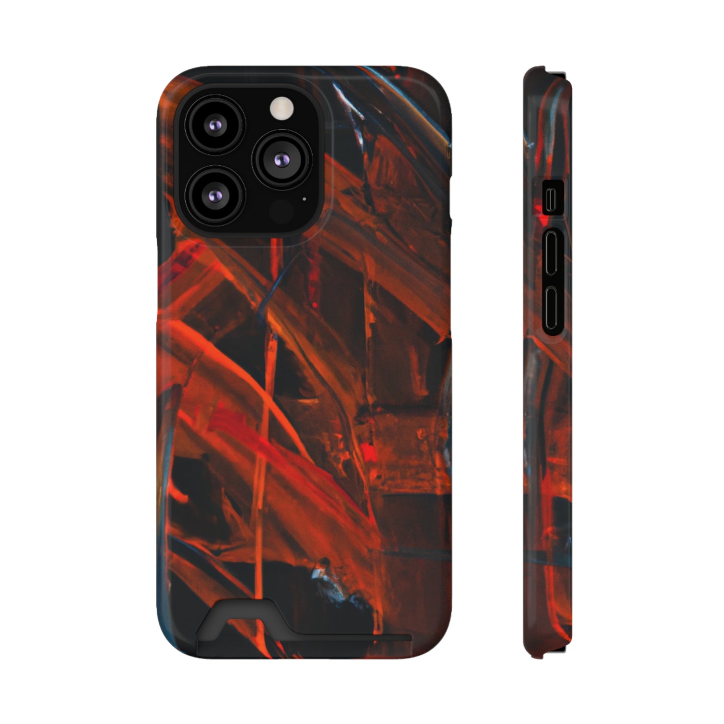 iPhone 13 and Samsung S21, S22 Cases with Card Holder Ft. Red Swipes