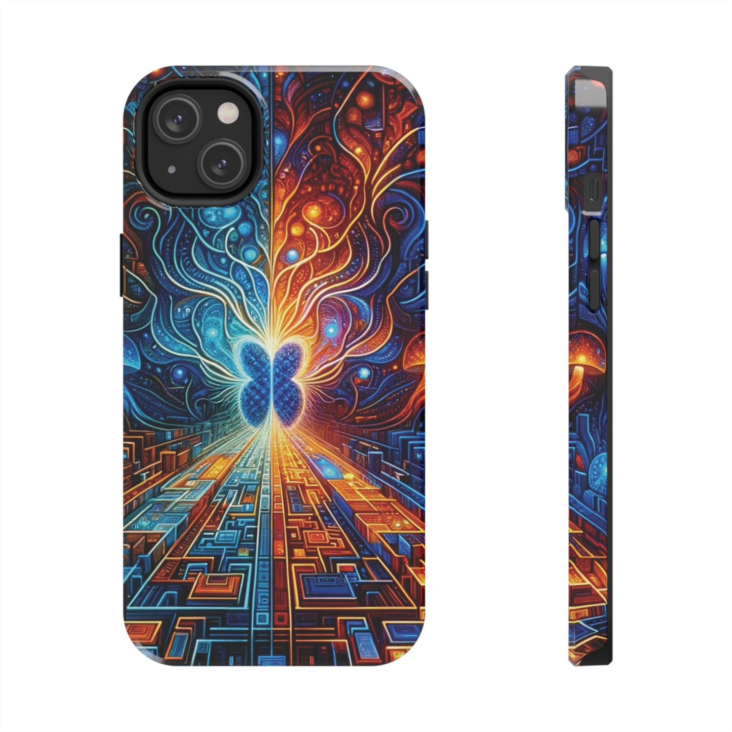 ToughDrop Apple iPhone Case Ft. Cyber Blue Butterfly