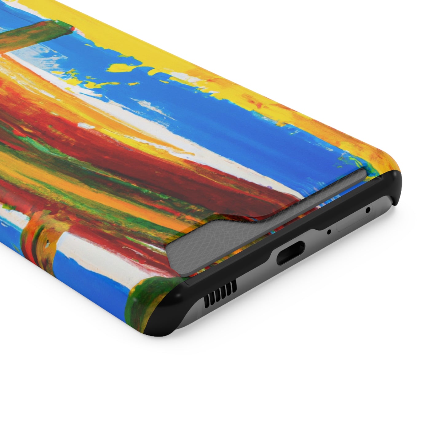iPhone and Samsung Cases with Card Holder Ft. Abstract Boat