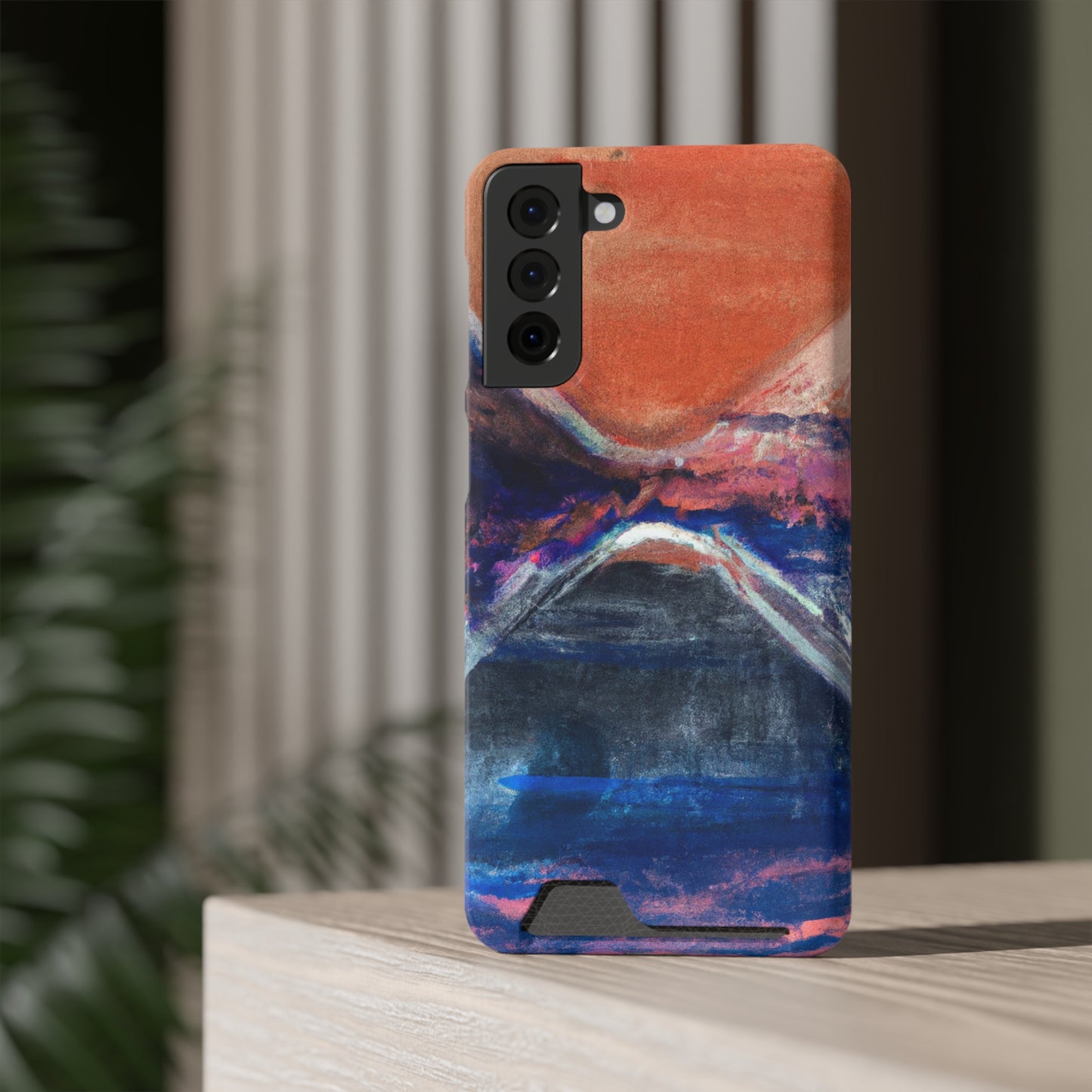 iPhone 13 and Samsung S21, S22 Cases with Card Holder Ft. XRP Sunset