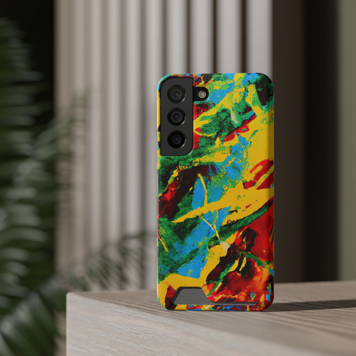 iPhone and Samsung Cases with Card Holder Ft. Abstract Tropical