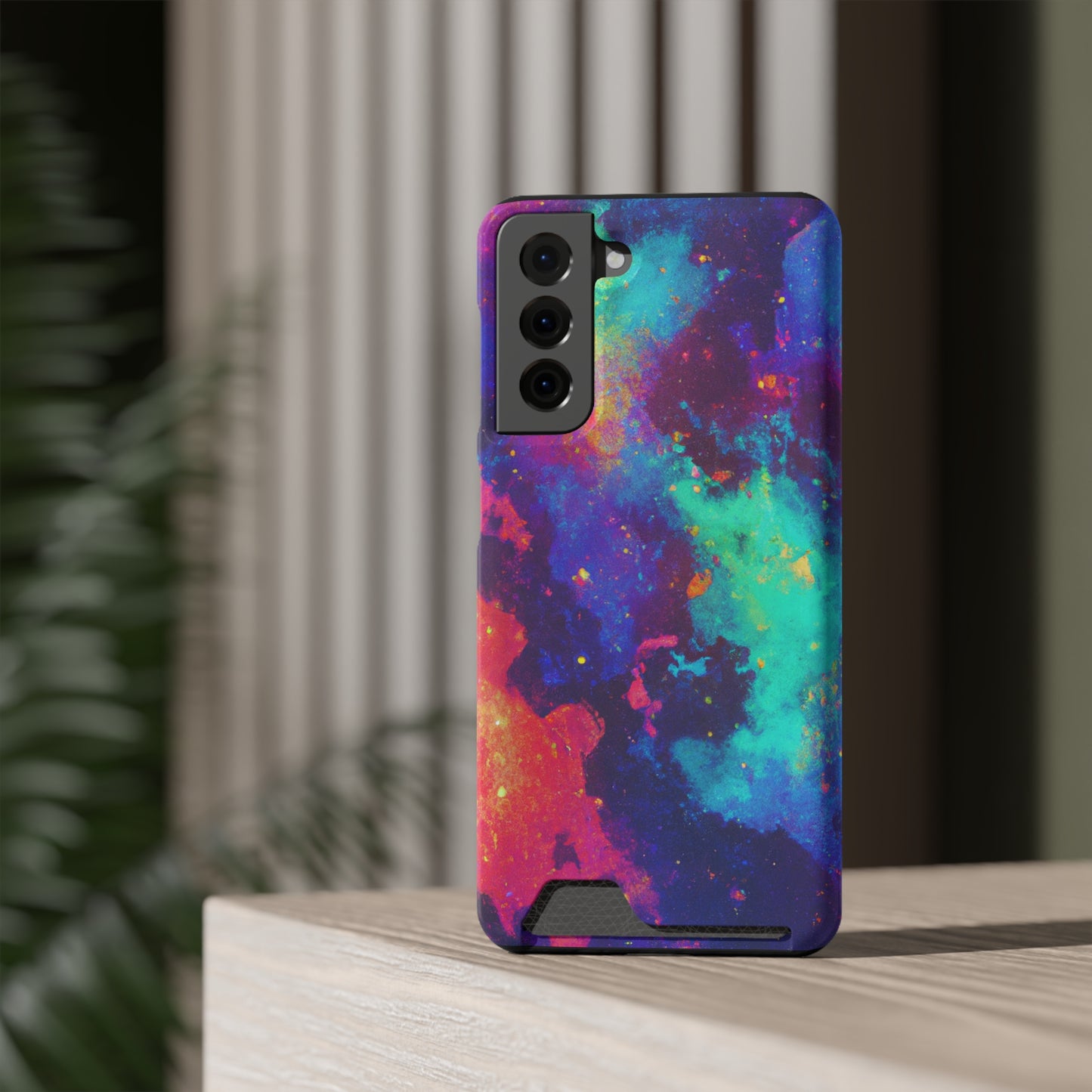 iPhone and Samsung Cases with Card Holder Ft. Abstract Space