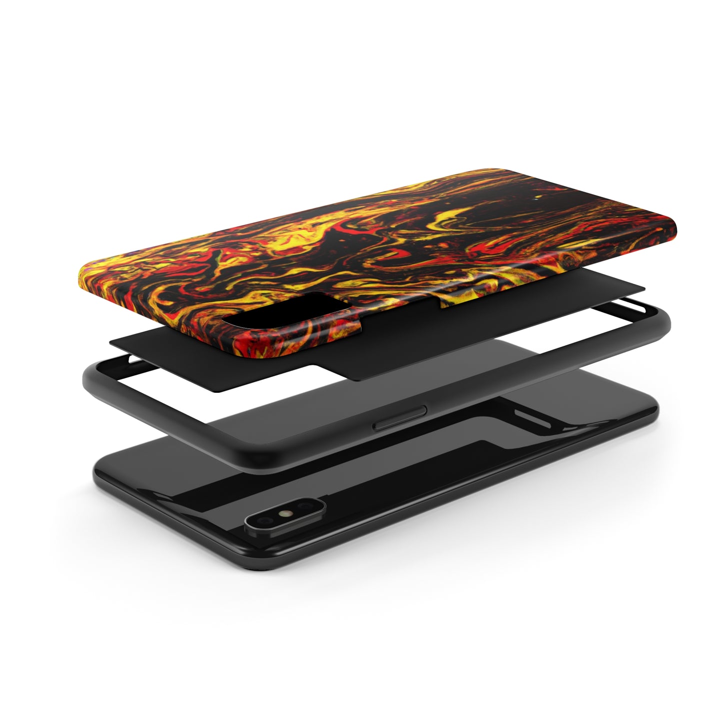 Tough Apple iPhone Case Ft. Abstract Black and Yellow
