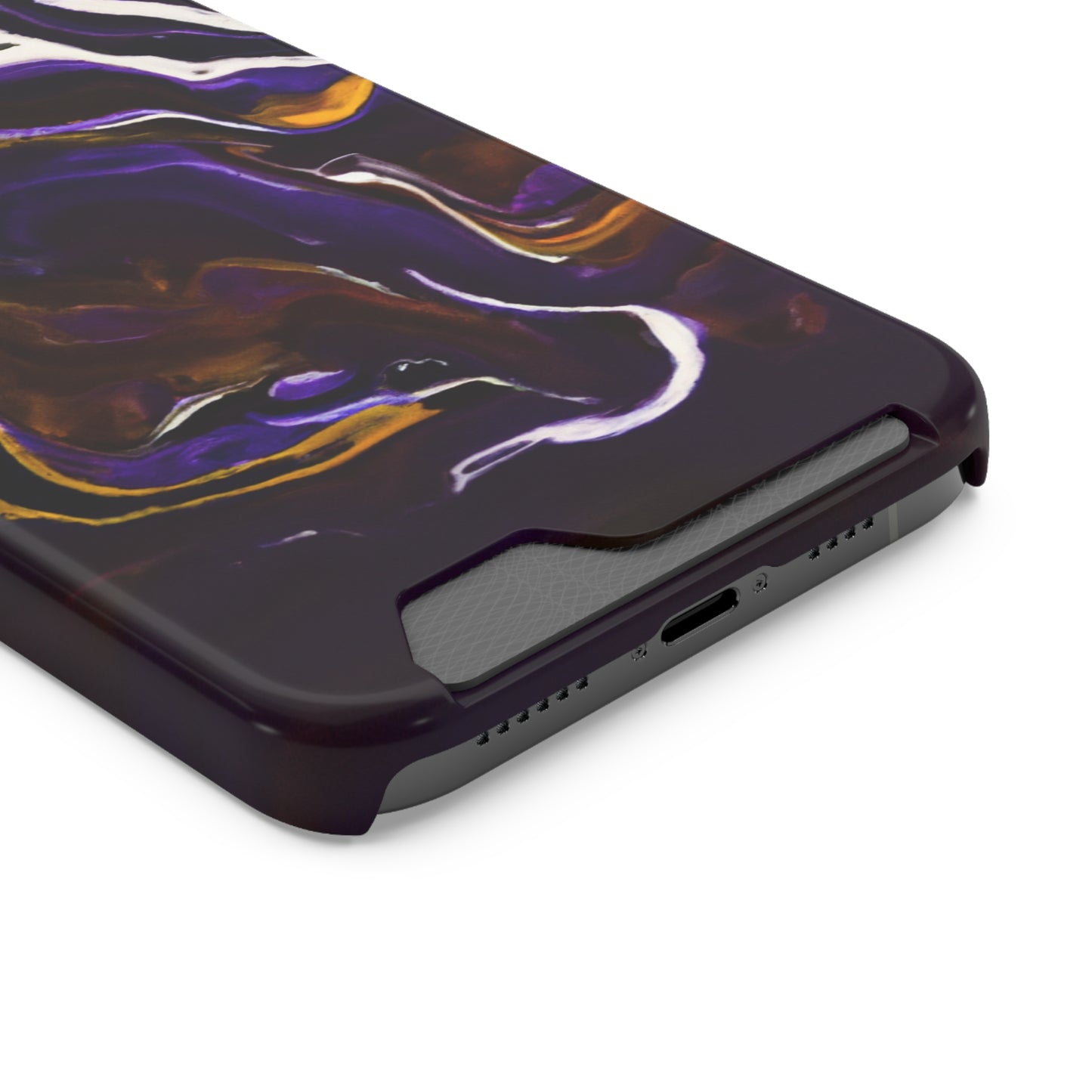 iPhone 13 and Samsung S21, S22 Cases with Card Holder Ft. Purple Tiger Stripes